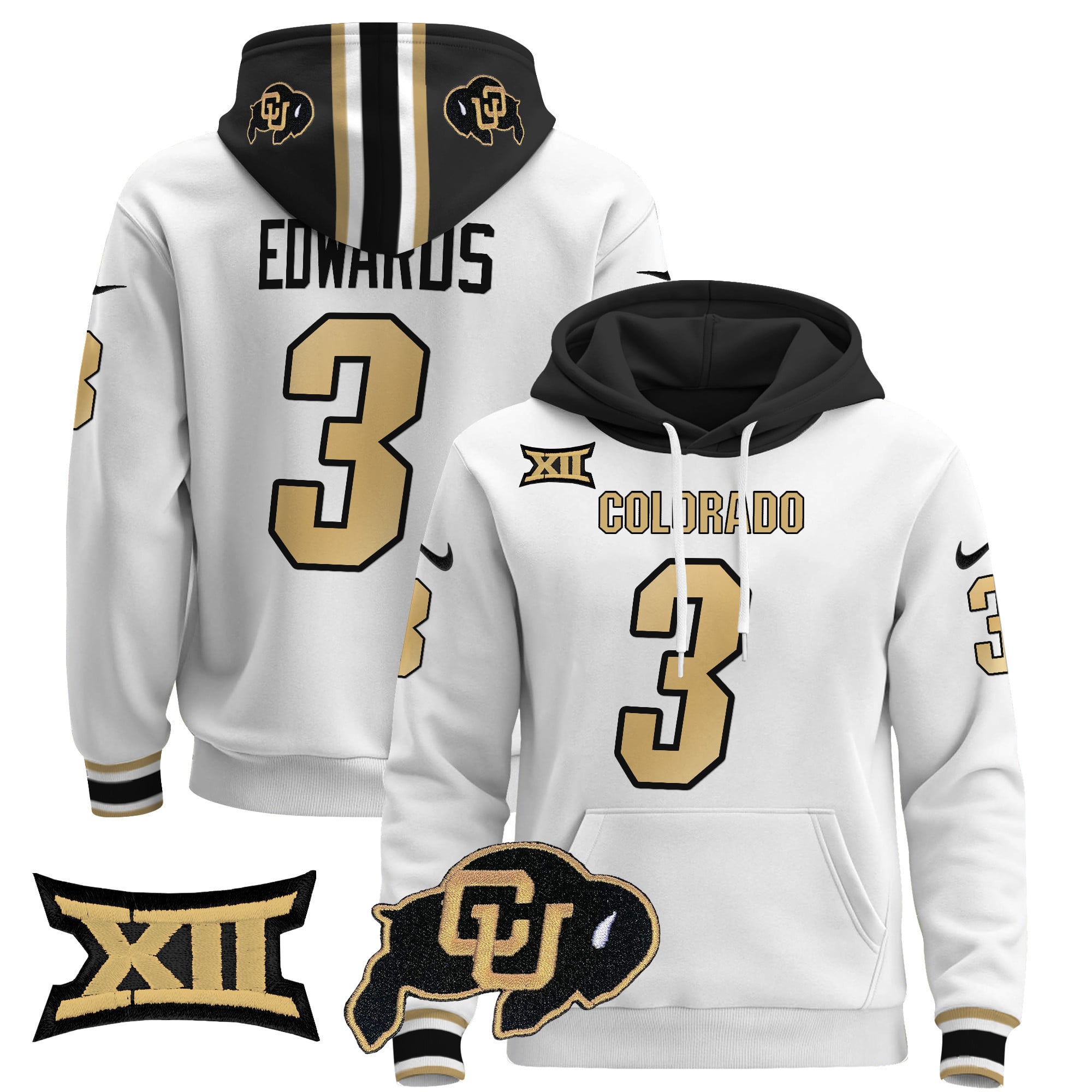 Unisex Colorado Buffaloes Pullover Hoodie - Big 12 XII Patch