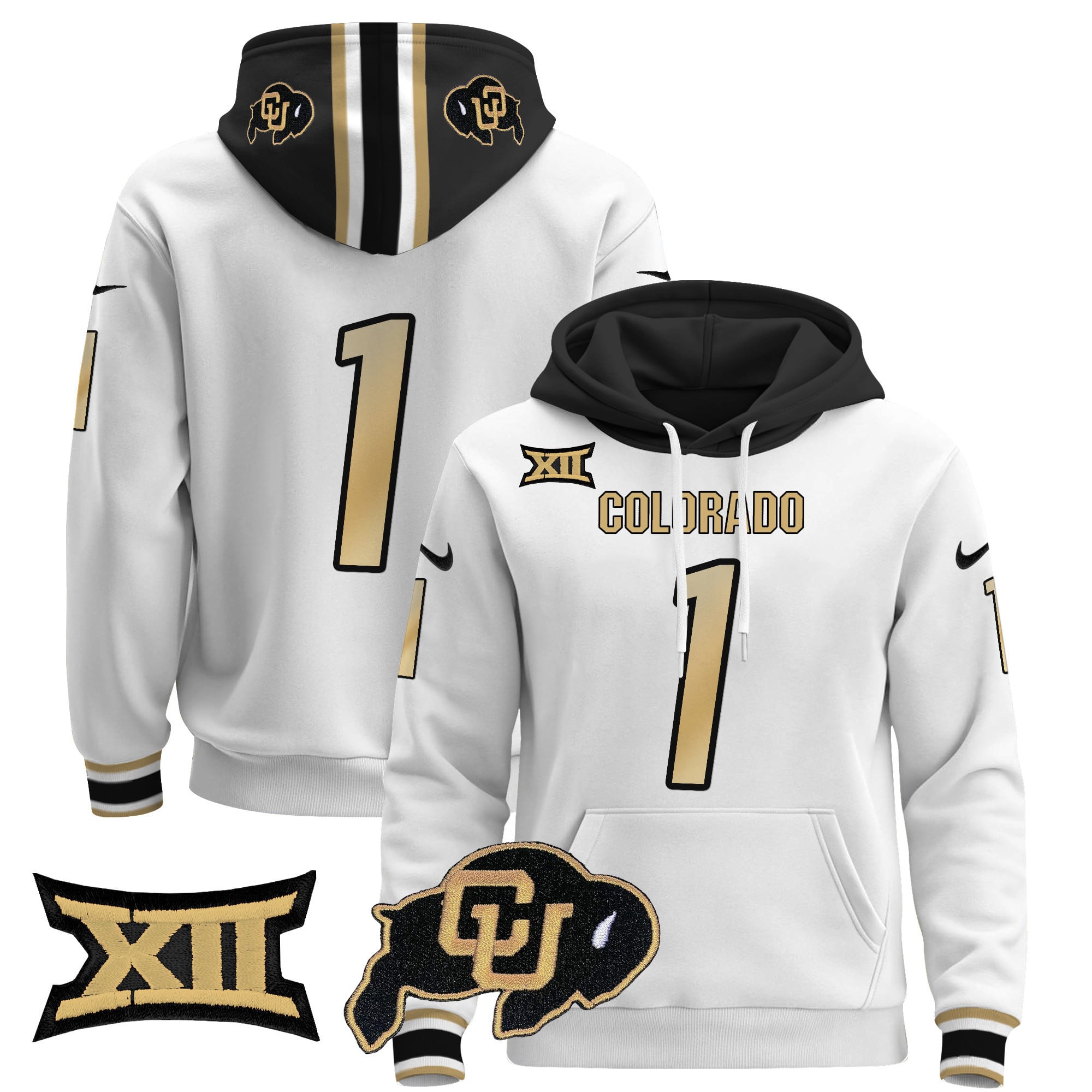 Unisex Colorado Buffaloes Pullover Hoodie - Big 12 XII Patch