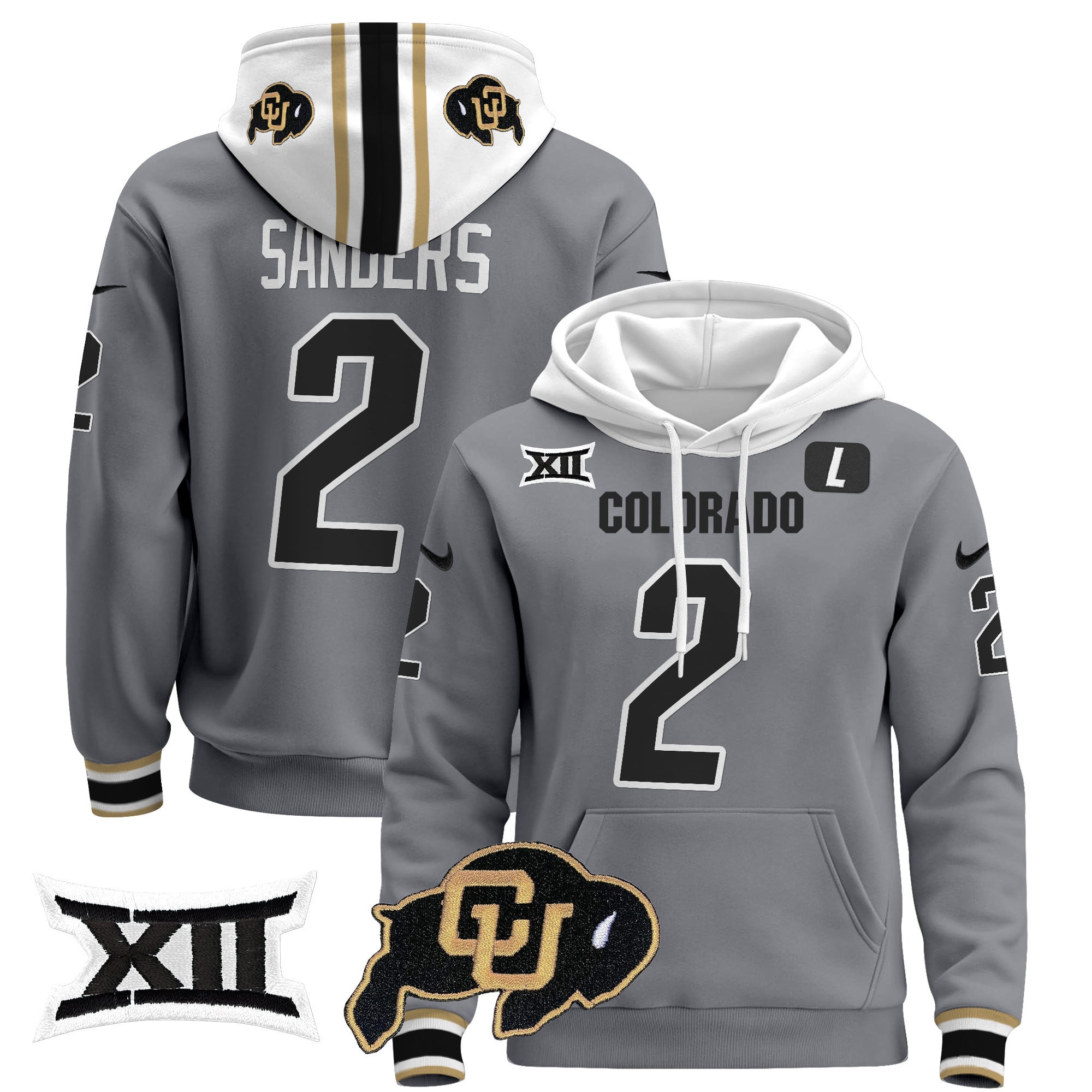 Unisex Colorado Buffaloes Pullover Hoodie - Big 12 XII Patch