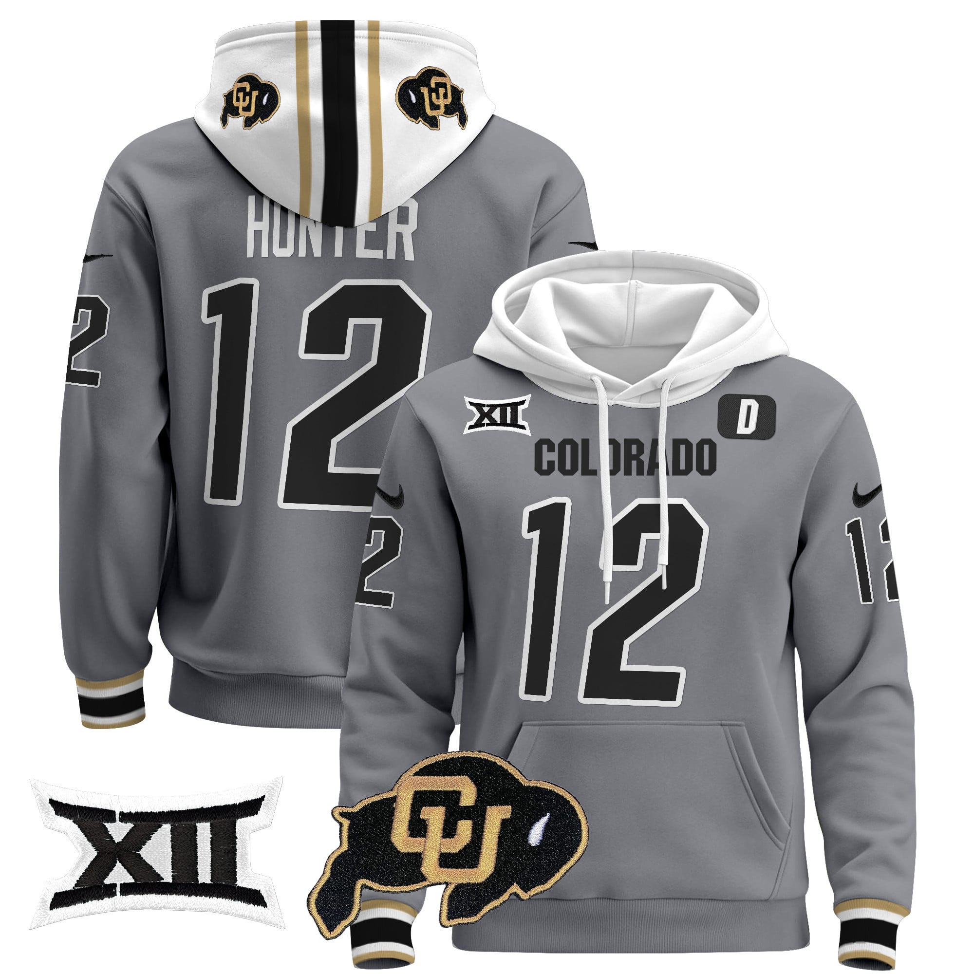 Unisex Colorado Buffaloes Pullover Hoodie - Big 12 XII Patch