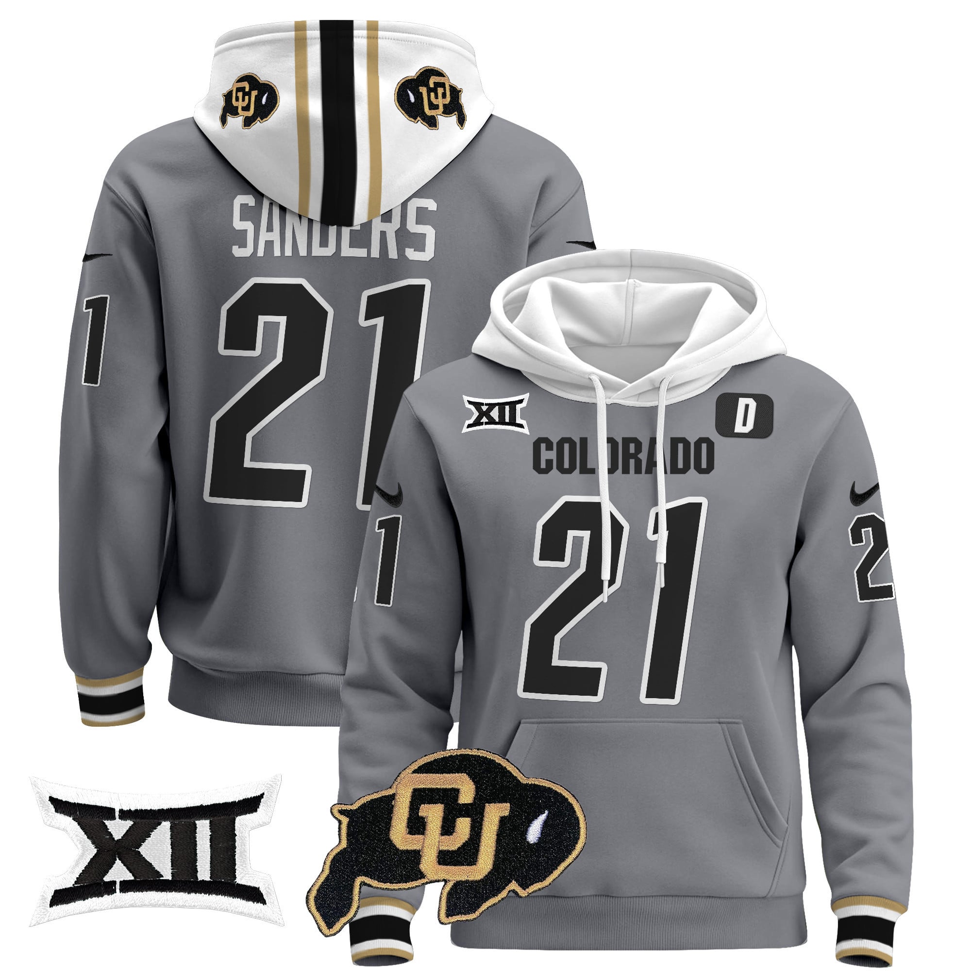 Unisex Colorado Buffaloes Pullover Hoodie - Big 12 XII Patch