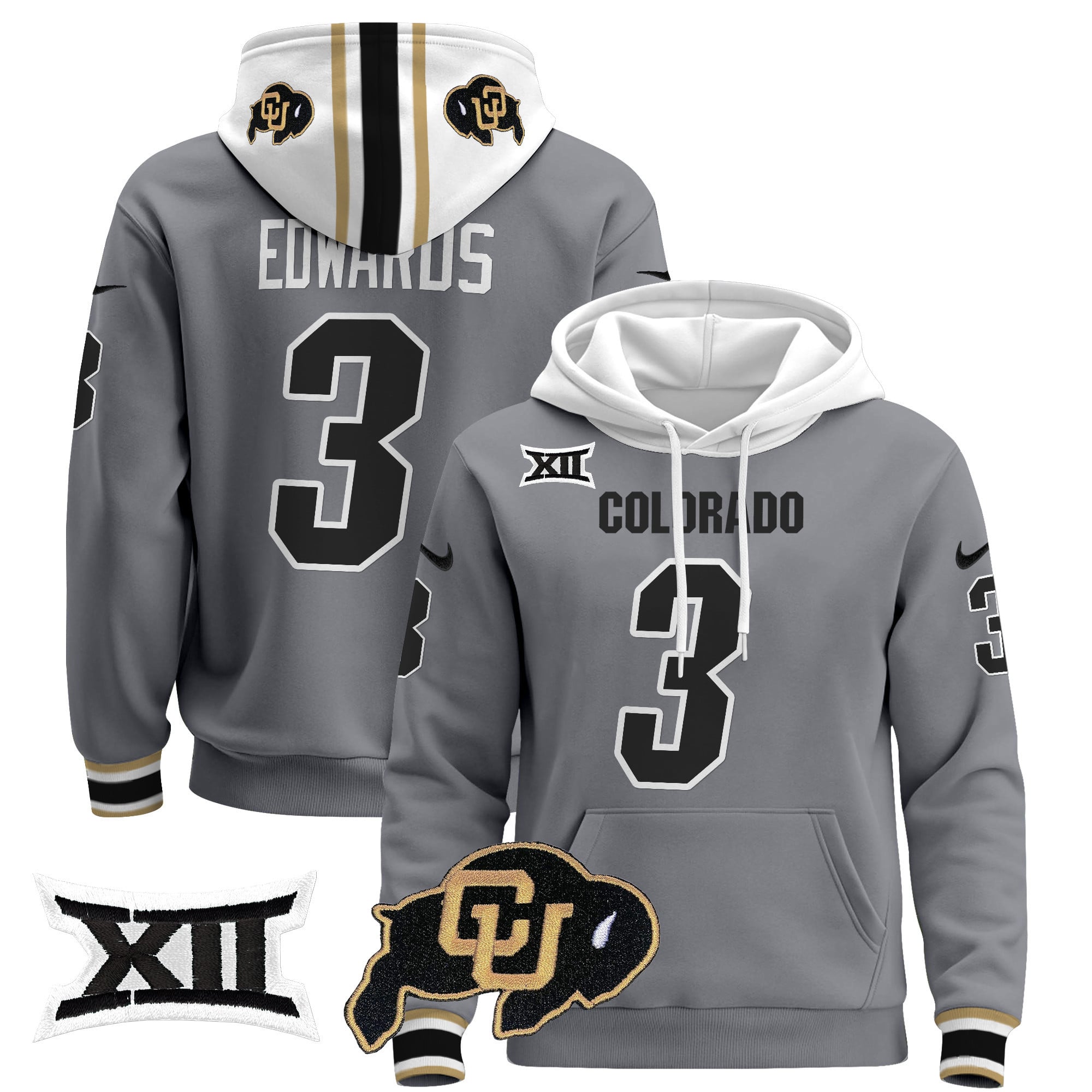 Unisex Colorado Buffaloes Pullover Hoodie - Big 12 XII Patch