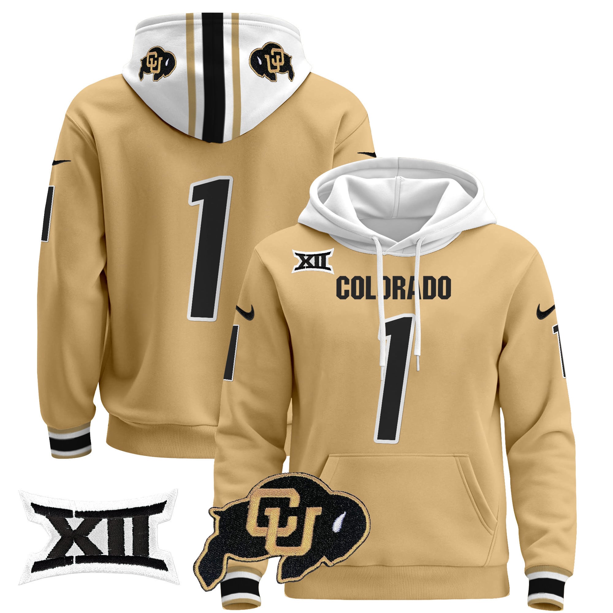 Unisex Colorado Buffaloes Pullover Hoodie - Big 12 XII Patch