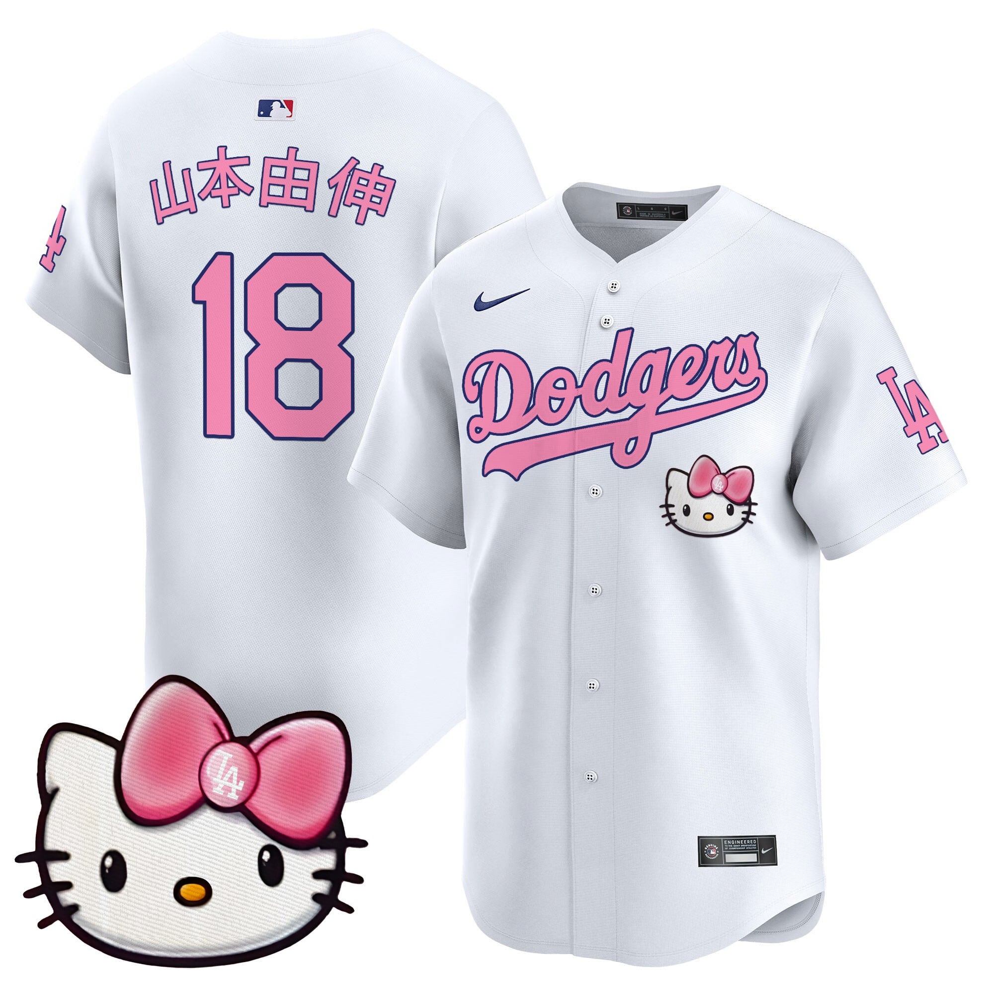 Unisex Dodgers 2025 Hello Kitty Vapor Premier Limited Jersey  All Stitched