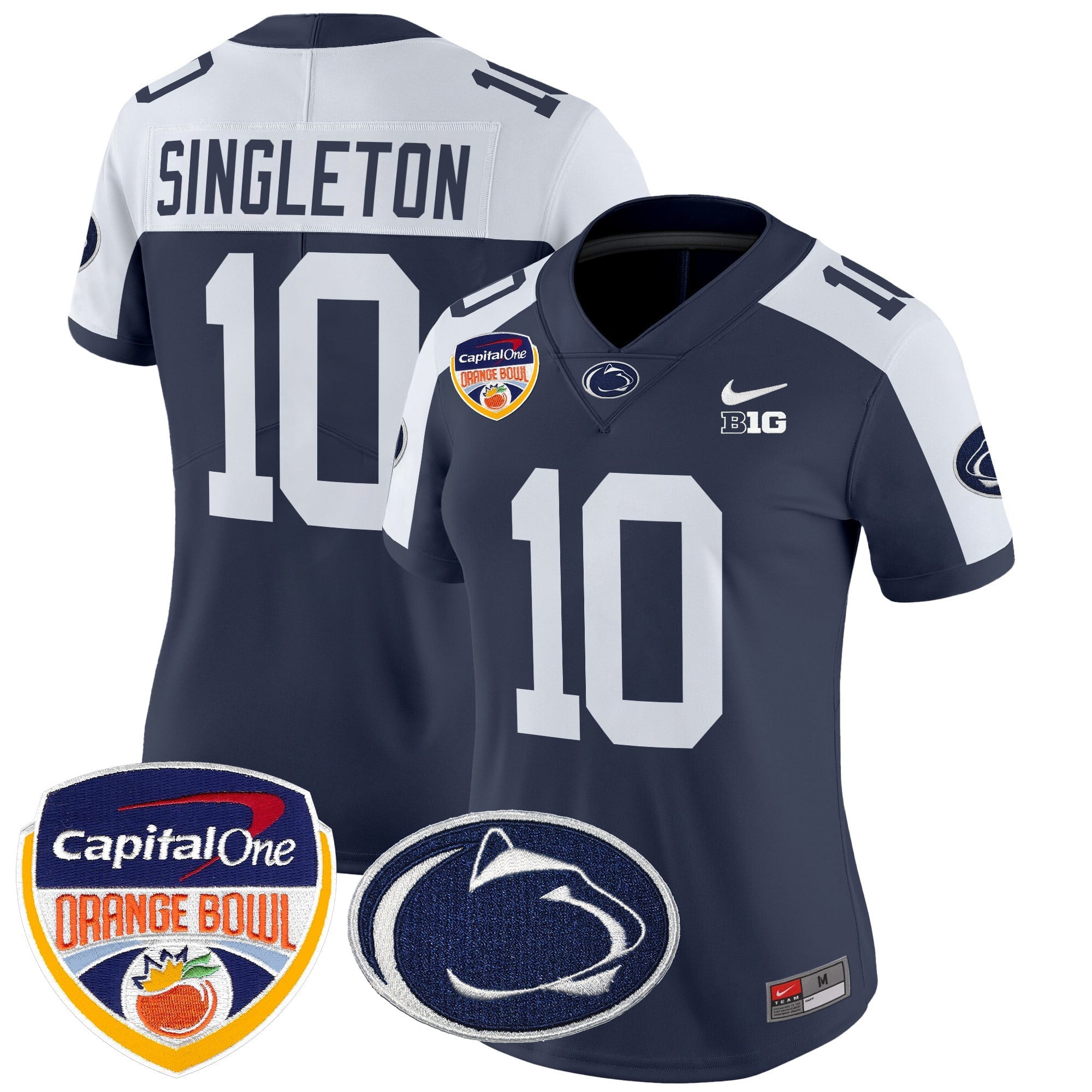 Women's Penn State Nittany Lions Orange Bowl Patch Vapor Limited Jersey V2 - All Stitched