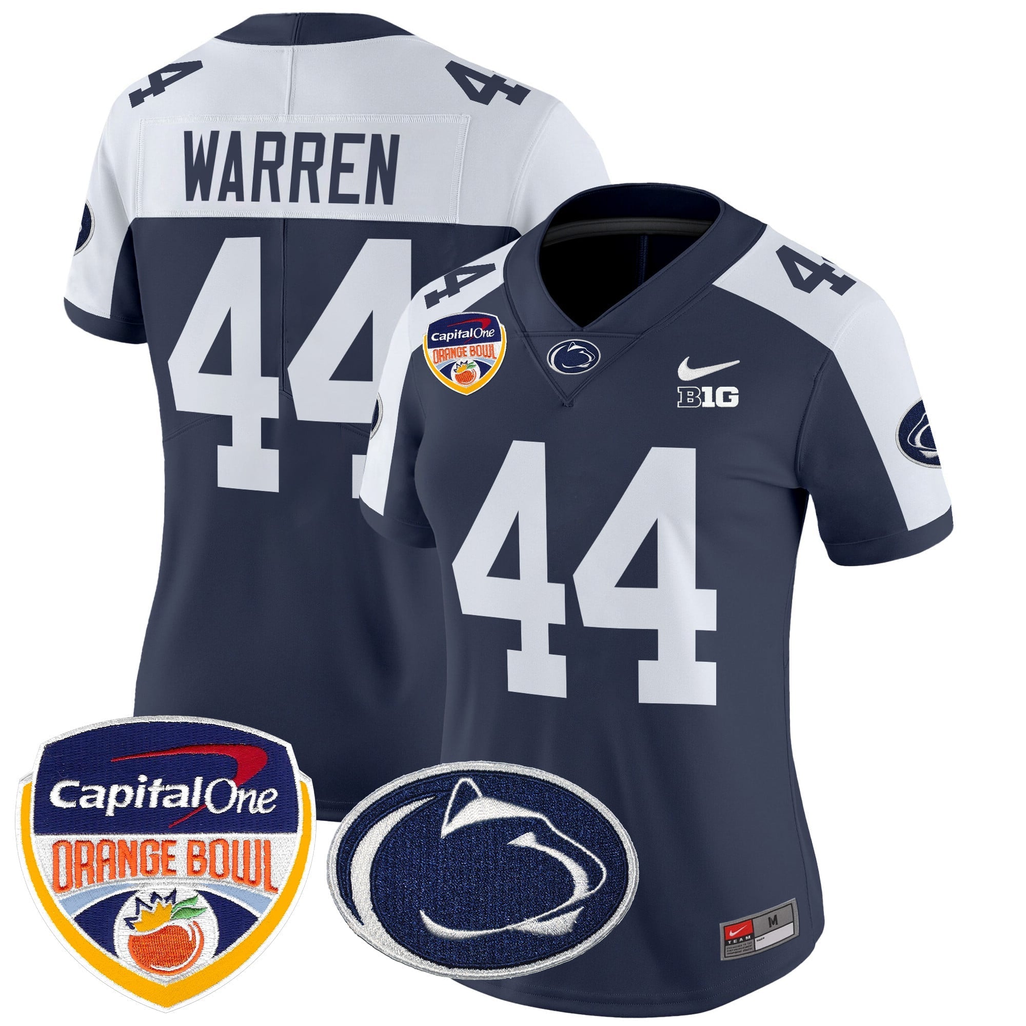 Women's Penn State Nittany Lions Orange Bowl Patch Vapor Limited Jersey V2 - All Stitched
