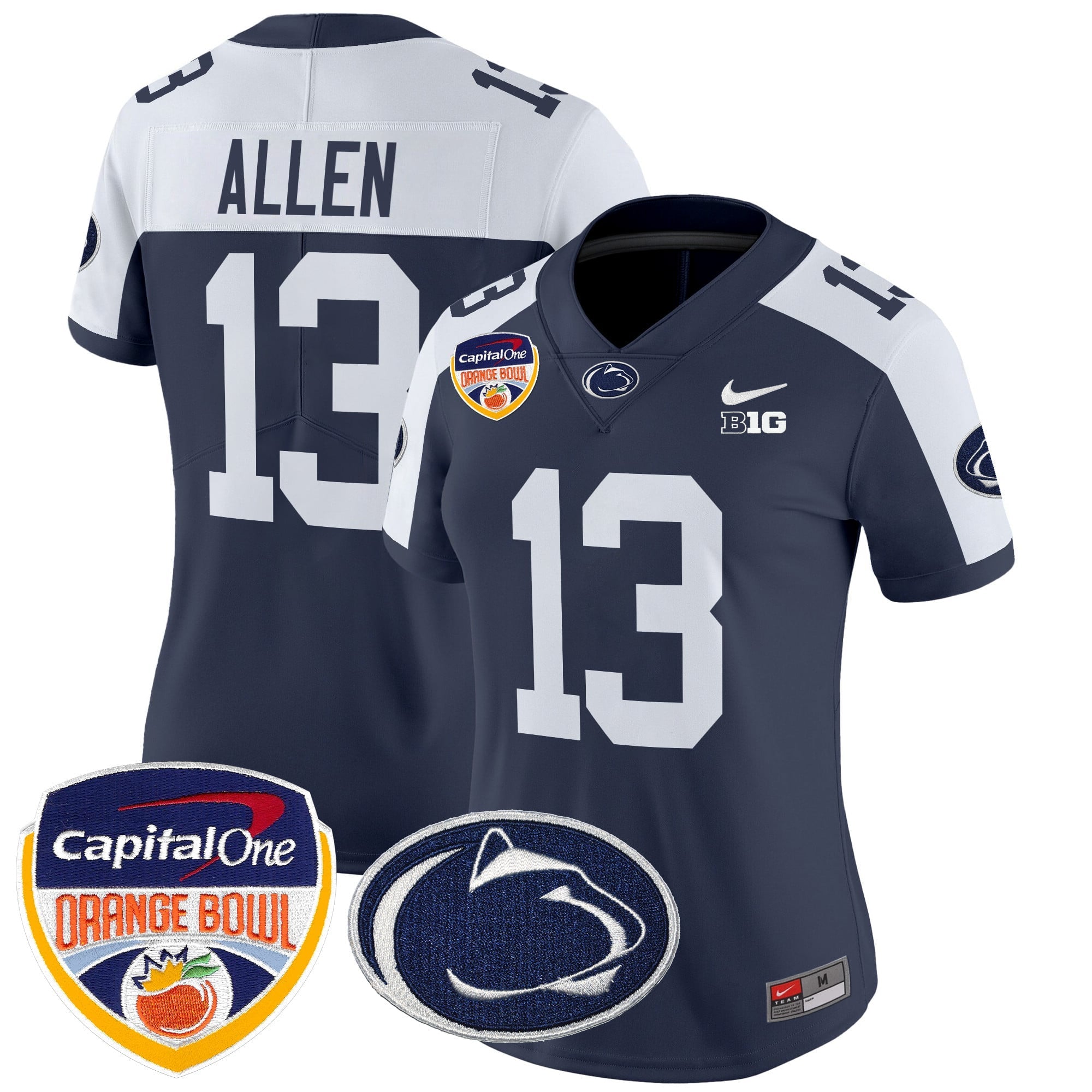 Women's Penn State Nittany Lions Orange Bowl Patch Vapor Limited Jersey V2 - All Stitched