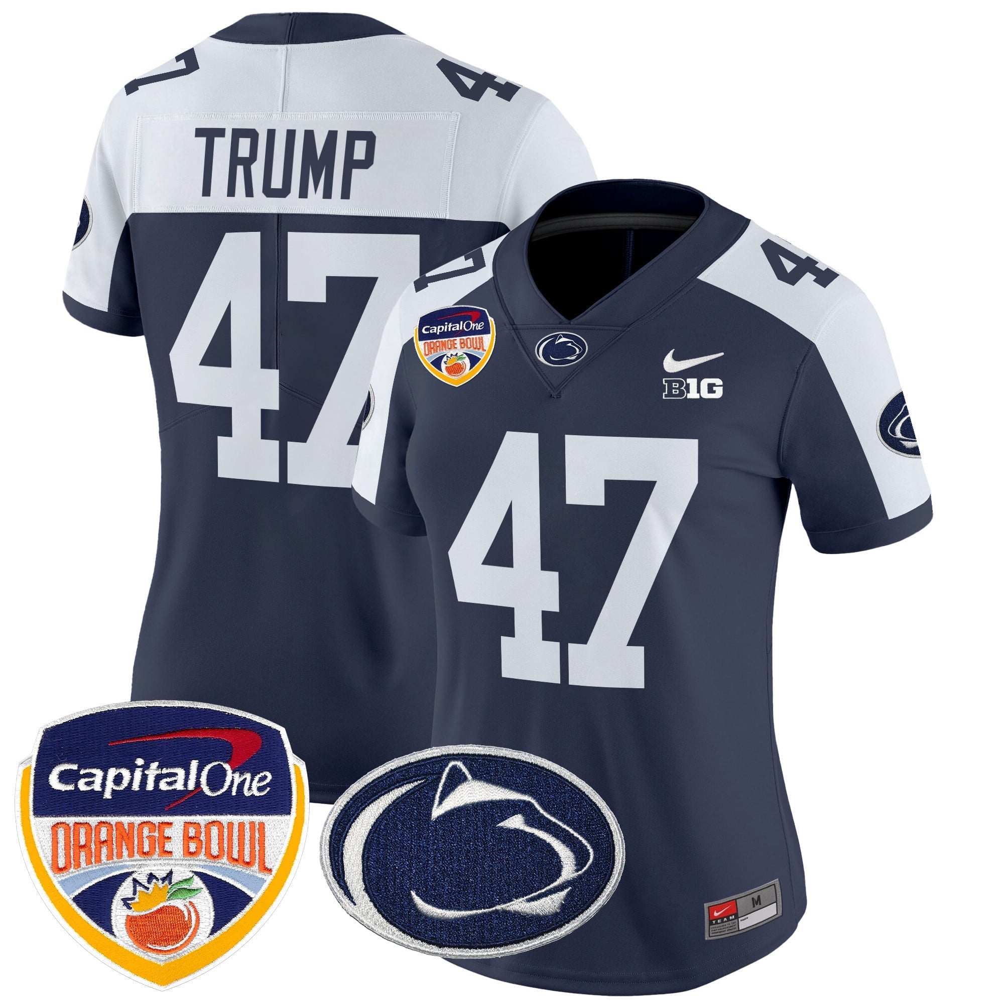 Women's Penn State Nittany Lions Orange Bowl Patch Vapor Limited Jersey V2 - All Stitched