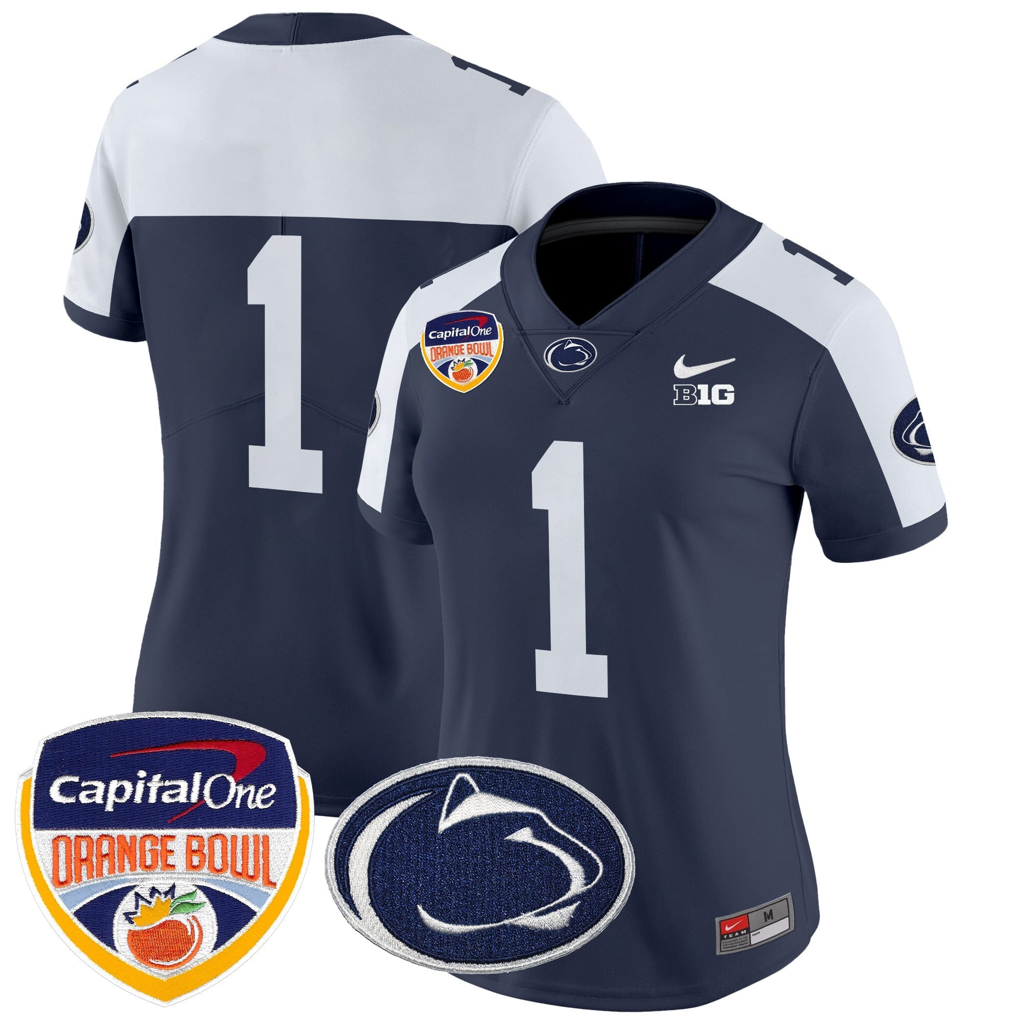 Women's Penn State Nittany Lions Orange Bowl Patch Vapor Limited Jersey V2 - All Stitched
