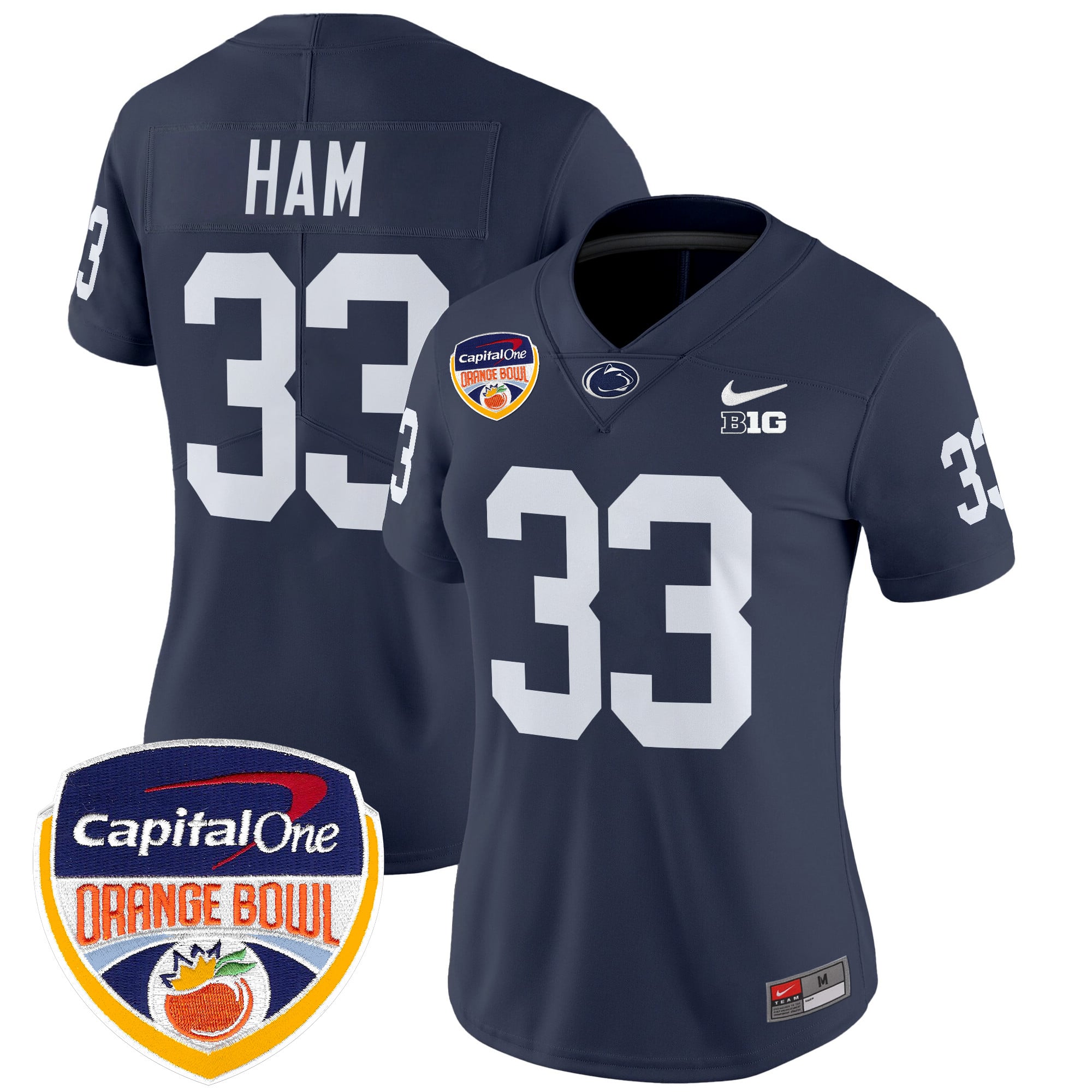 Women's Penn State Nittany Lions Orange Bowl Patch Vapor Limited Jersey V2 - All Stitched