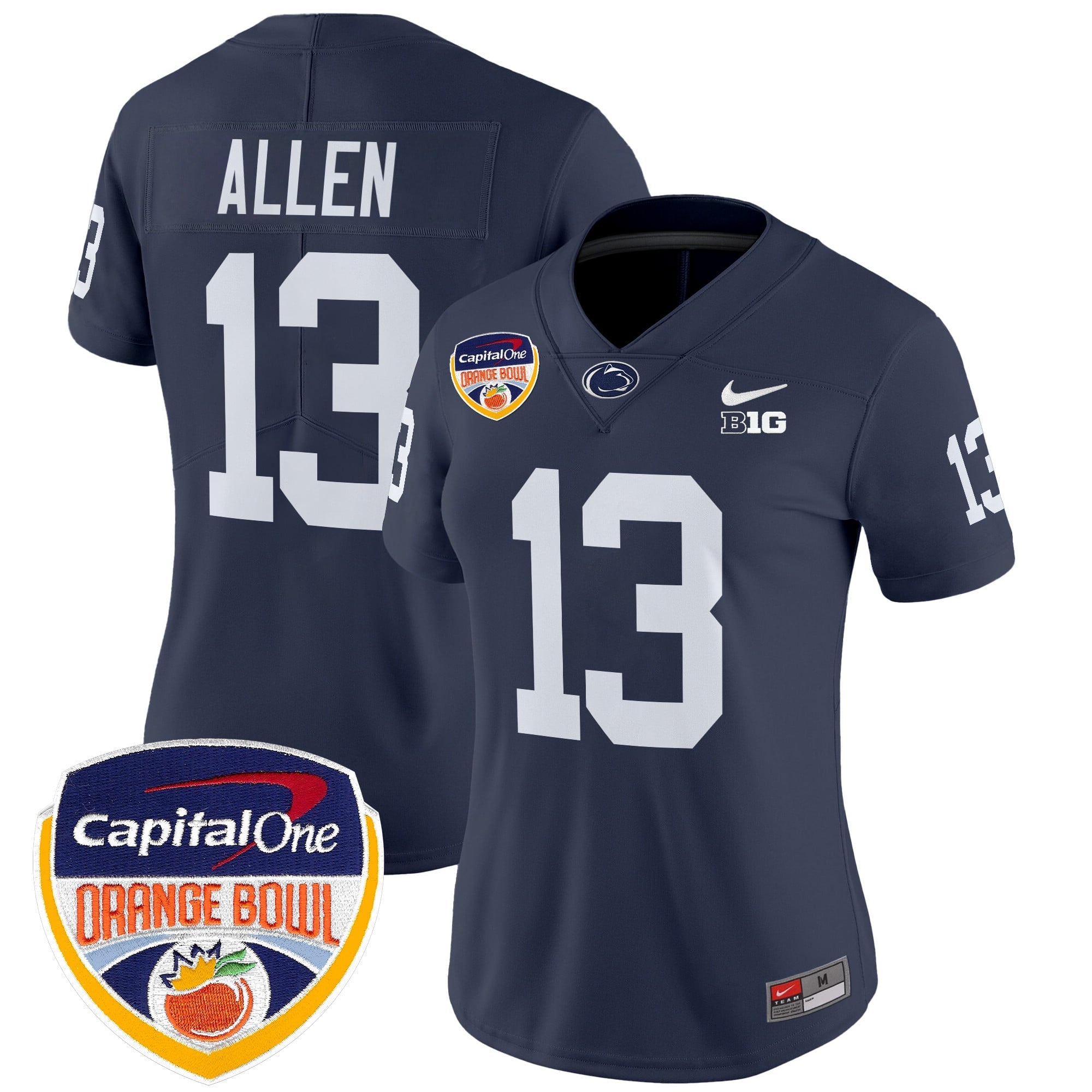 Women's Penn State Nittany Lions Orange Bowl Patch Vapor Limited Jersey V2 - All Stitched