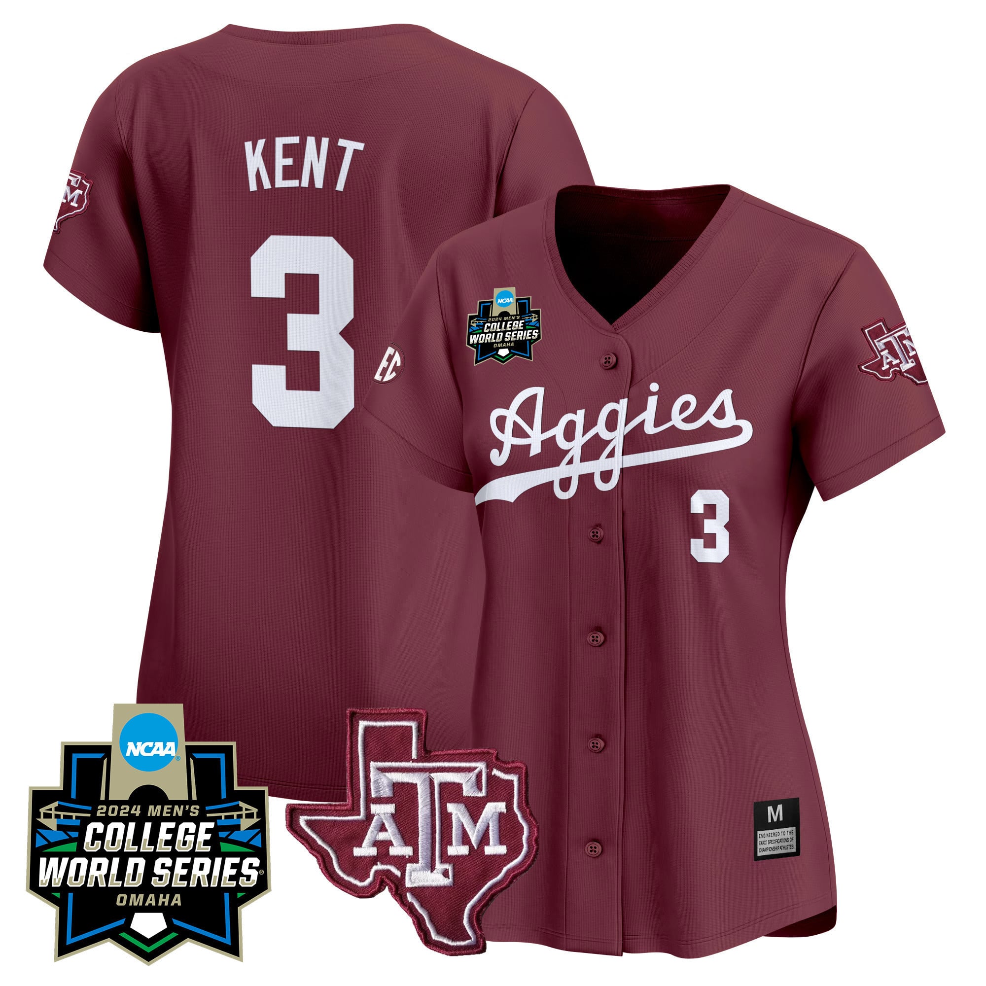 Women's Texas A&M Aggies 2024 College World Series Vapor Premier Limited Jersey - All Stitched