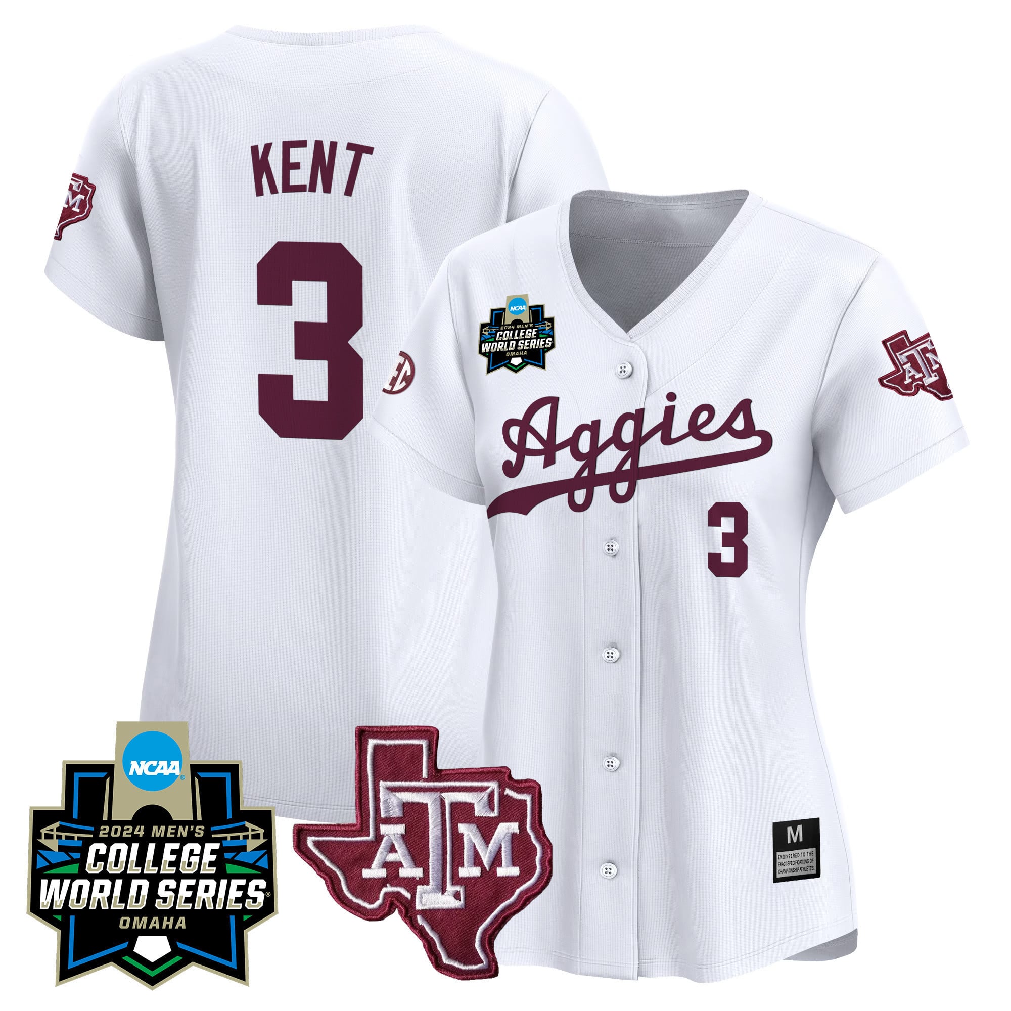 Women's Texas A&M Aggies 2024 College World Series Vapor Premier Limited Jersey - All Stitched