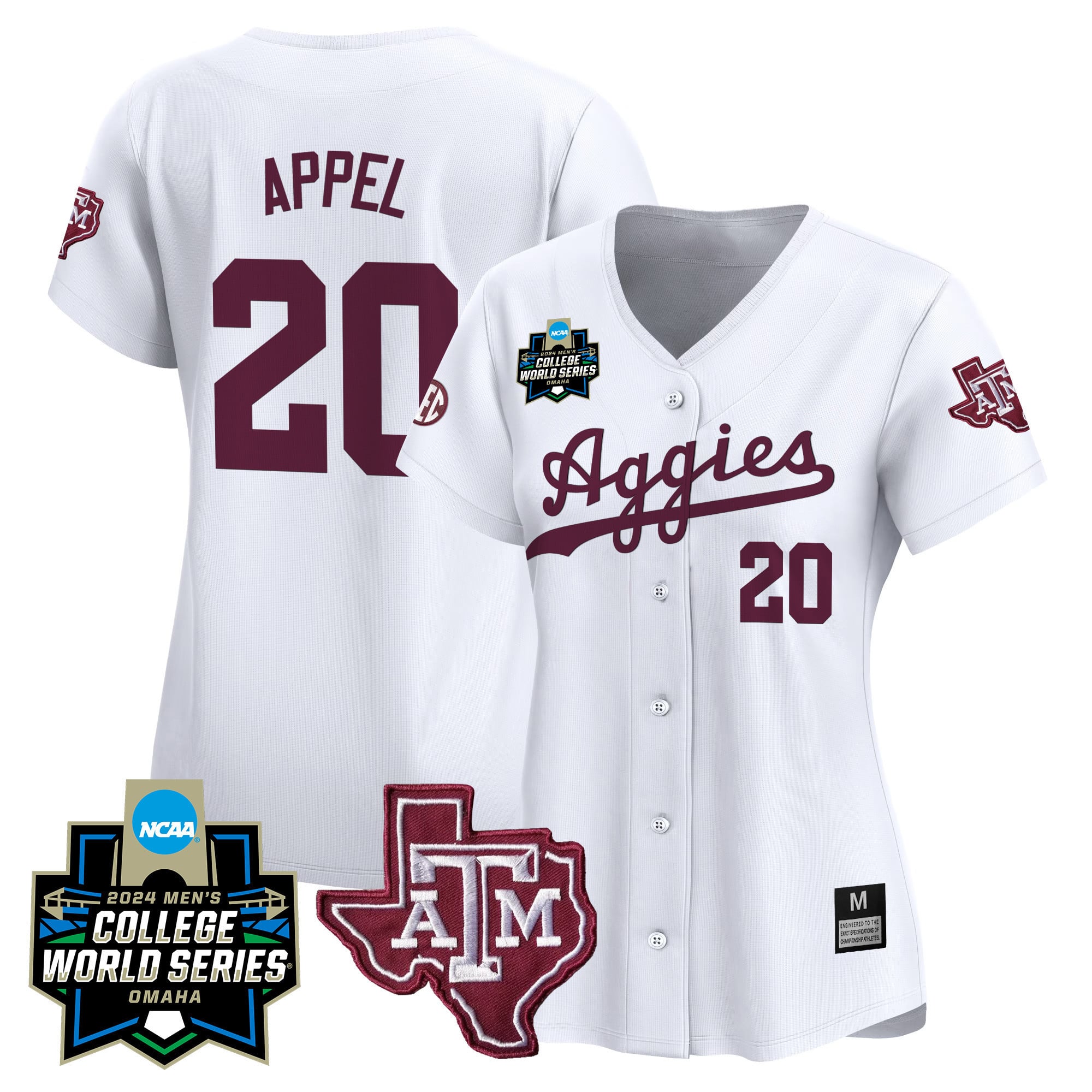 Women's Texas A&M Aggies 2024 College World Series Vapor Premier Limited Jersey - All Stitched