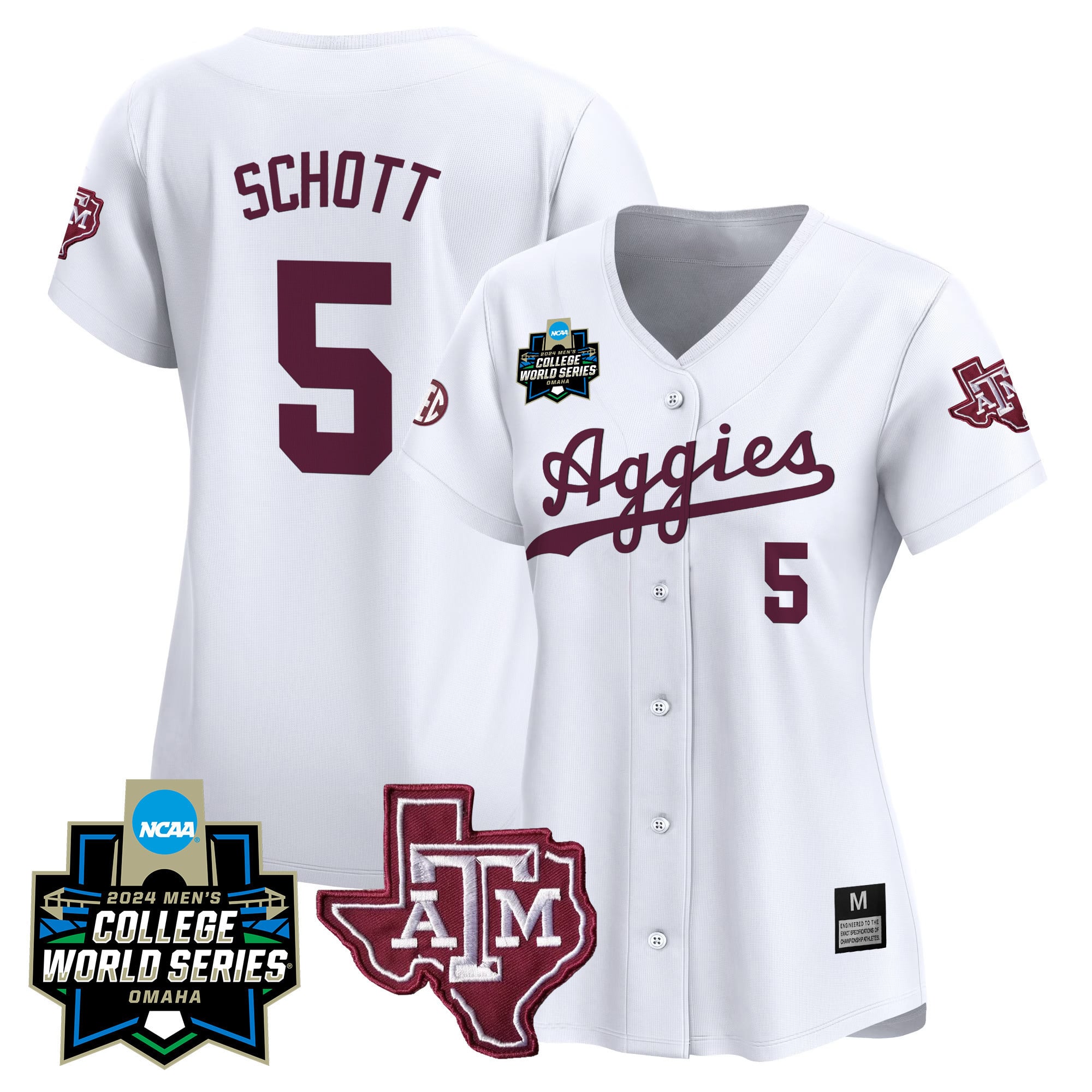 Women's Texas A&M Aggies 2024 College World Series Vapor Premier Limited Jersey - All Stitched