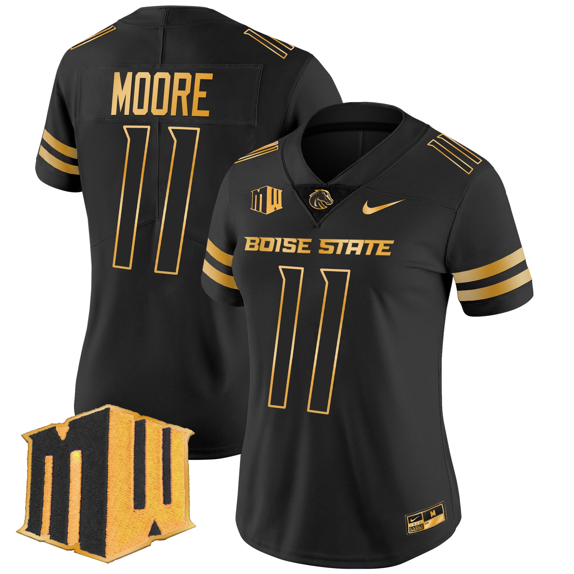 Women's Boise State Broncos 2024 Gold Vapor Limited Jersey - All Stitched