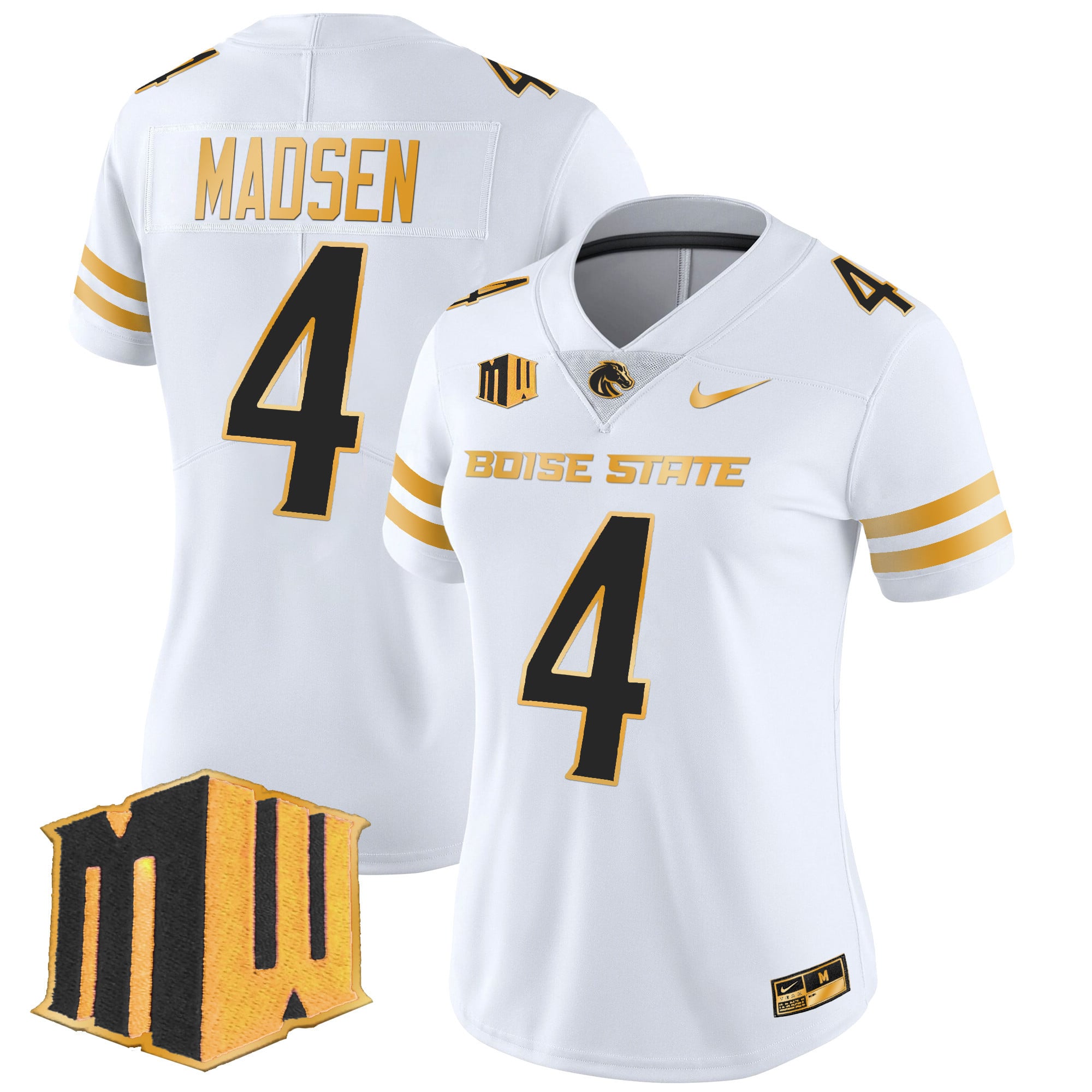 Women's Boise State Broncos 2024 Gold Vapor Limited Jersey - All Stitched