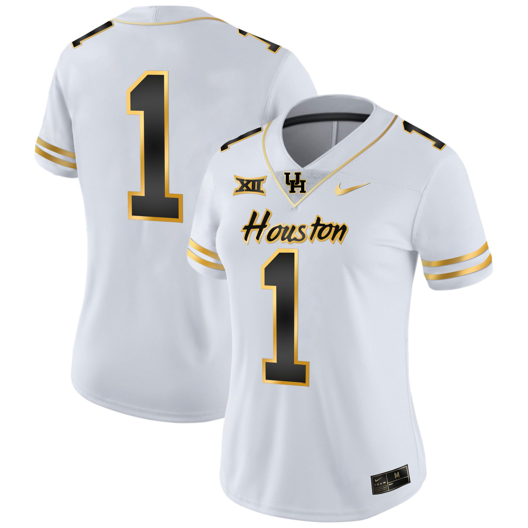 Women's Houston Cougars 2023 Oilers Inspired Gold Jersey - All Stitched