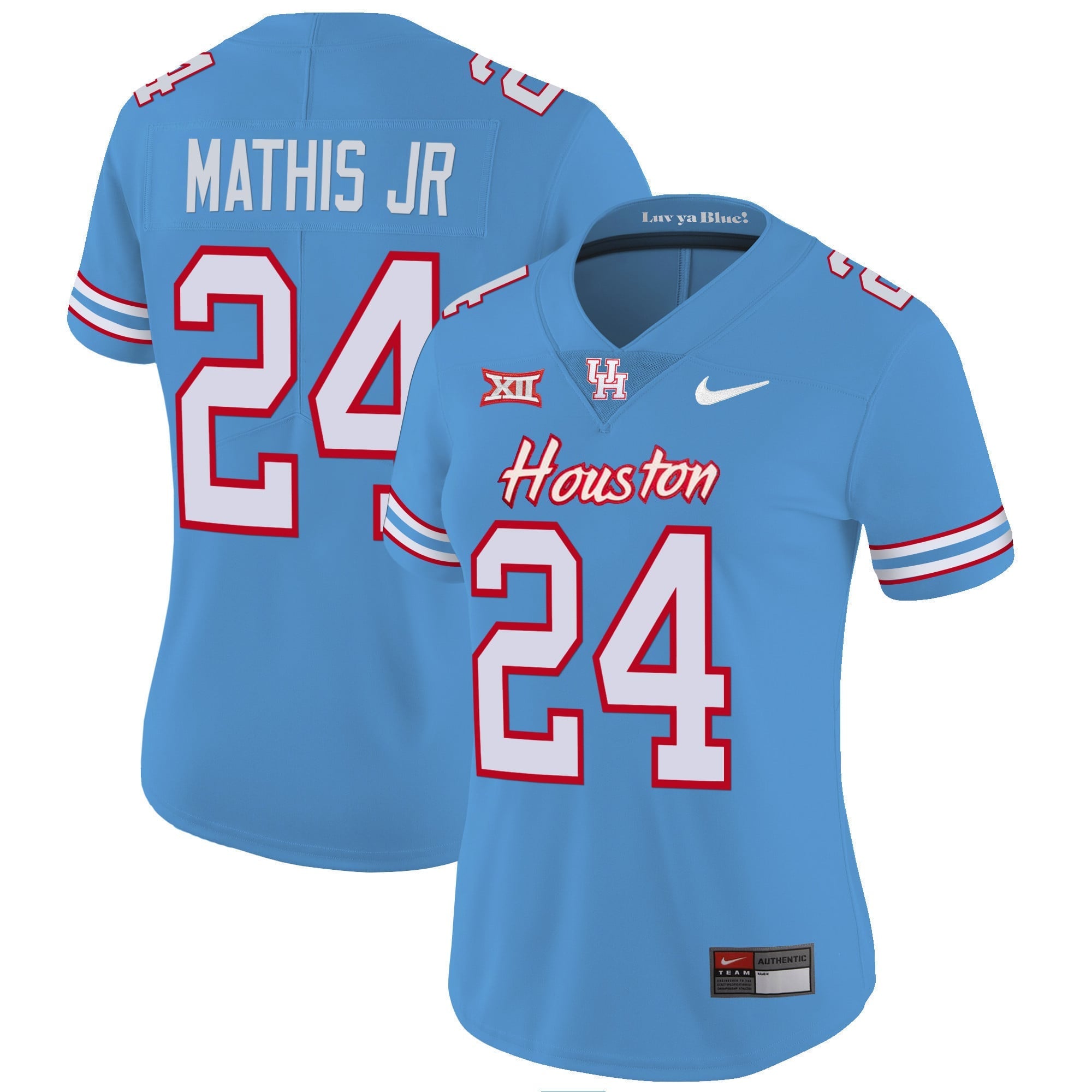 Women's Houston Cougars Oilers Inspired Vapor Jersey V4 - All Stitched