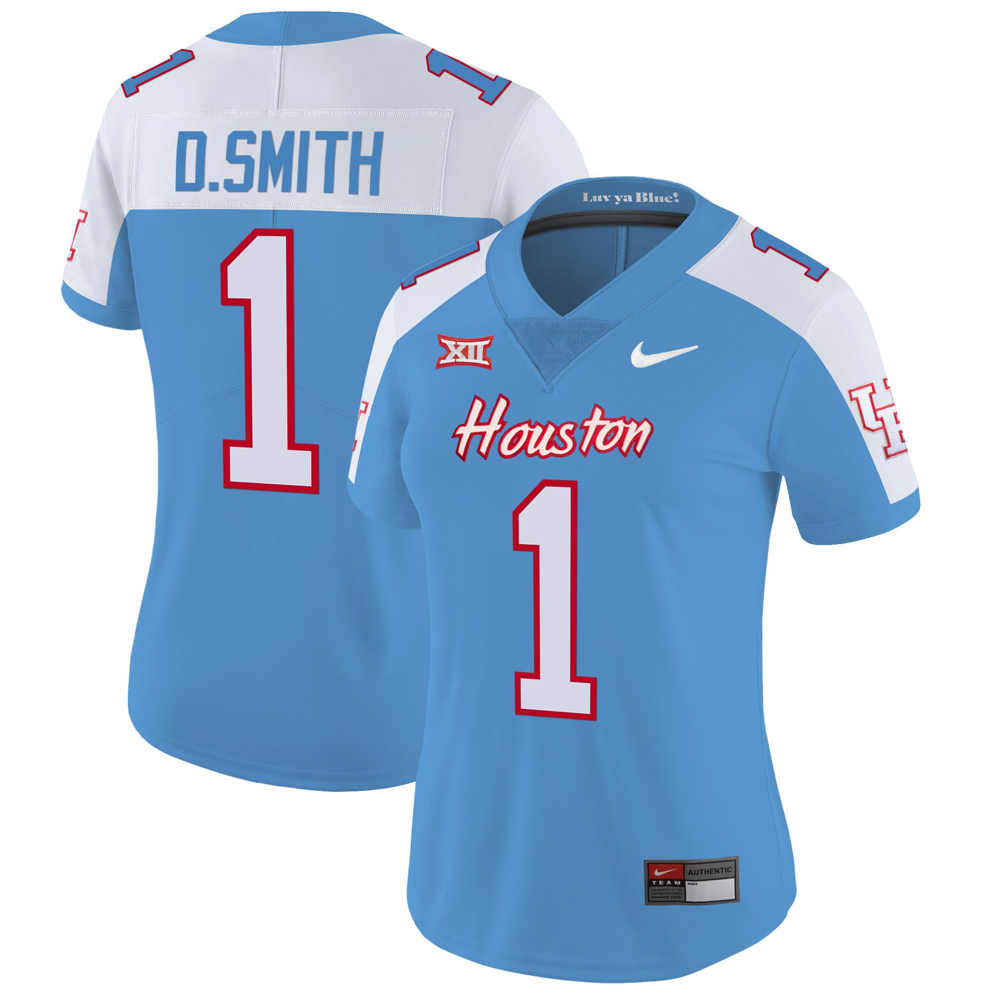 Women's Houston Cougars Oilers Inspired Vapor Jersey V4 - All Stitched