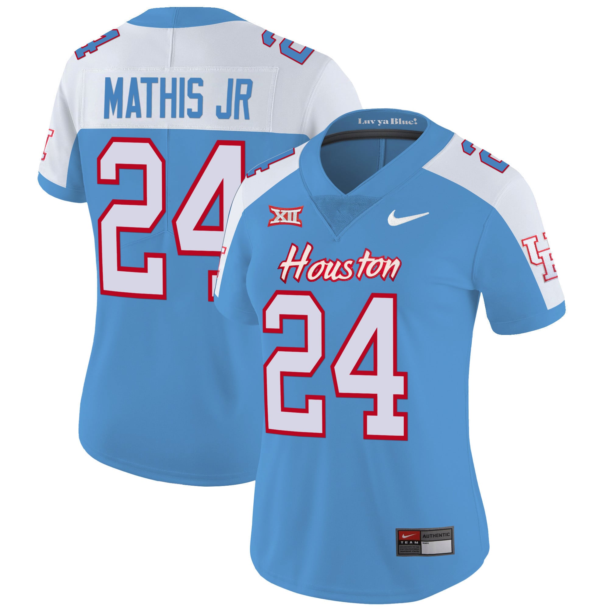 Women's Houston Cougars Oilers Inspired Vapor Jersey V4 - All Stitched