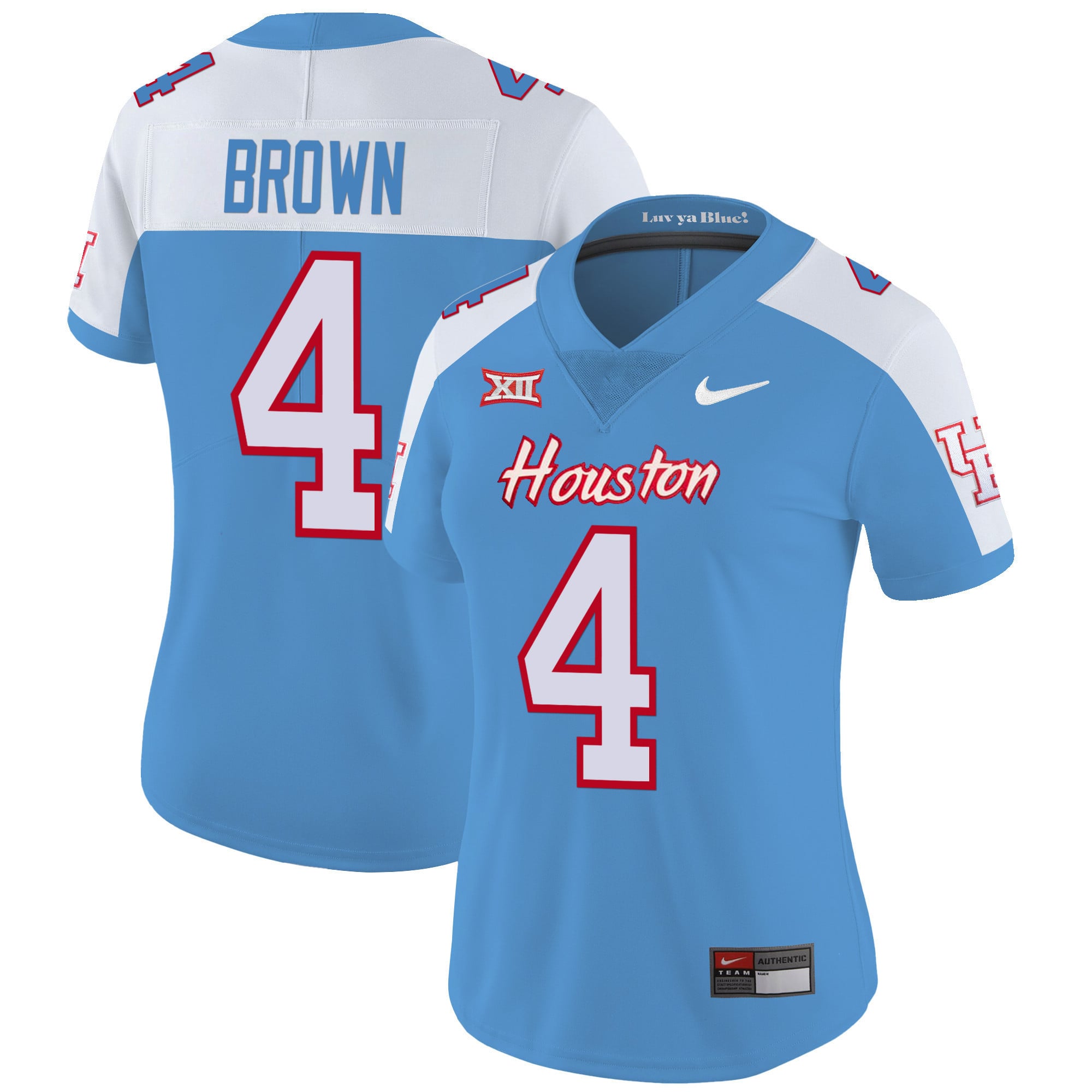 Women's Houston Cougars Oilers Inspired Vapor Jersey V4 - All Stitched