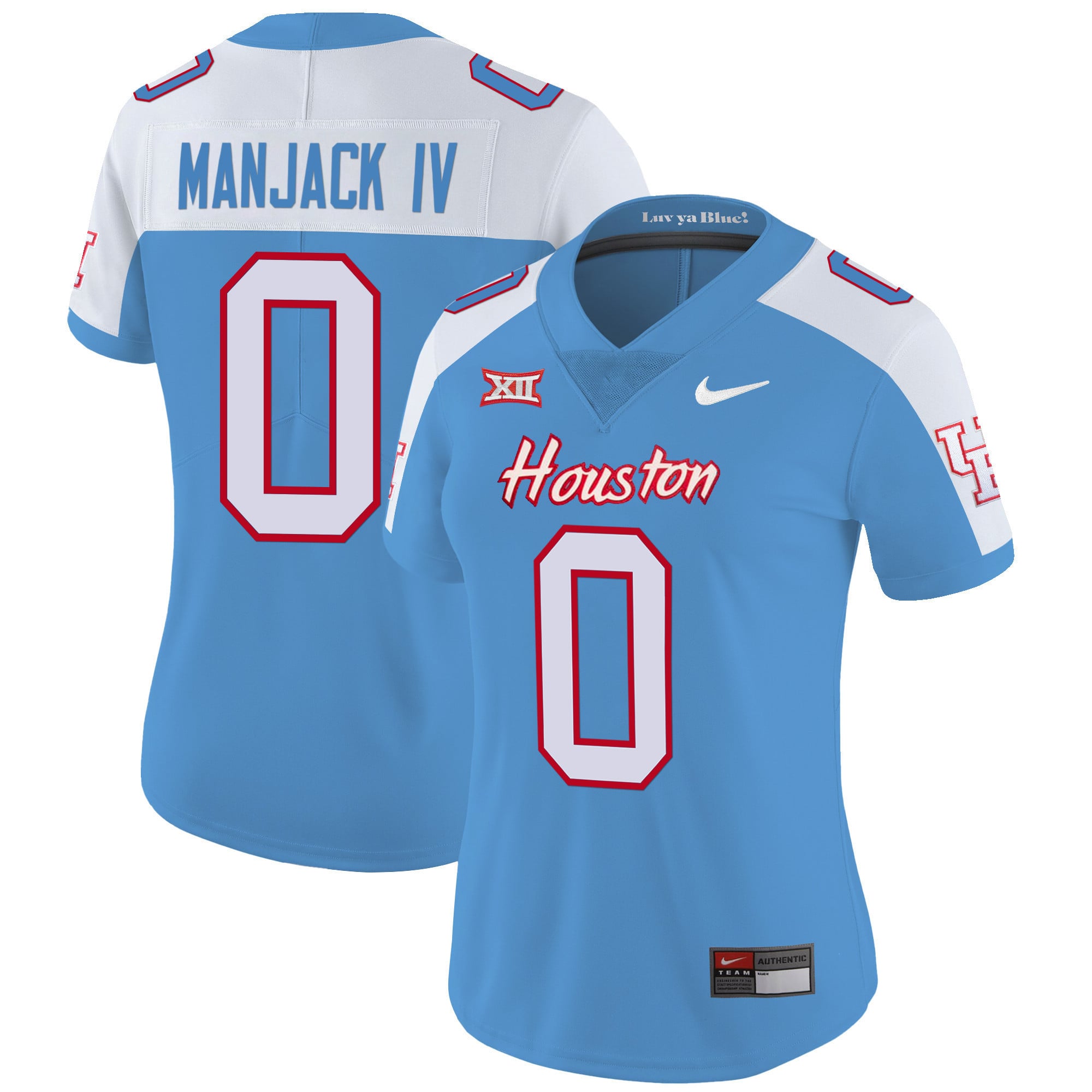 Women's Houston Cougars Oilers Inspired Vapor Jersey V4 - All Stitched
