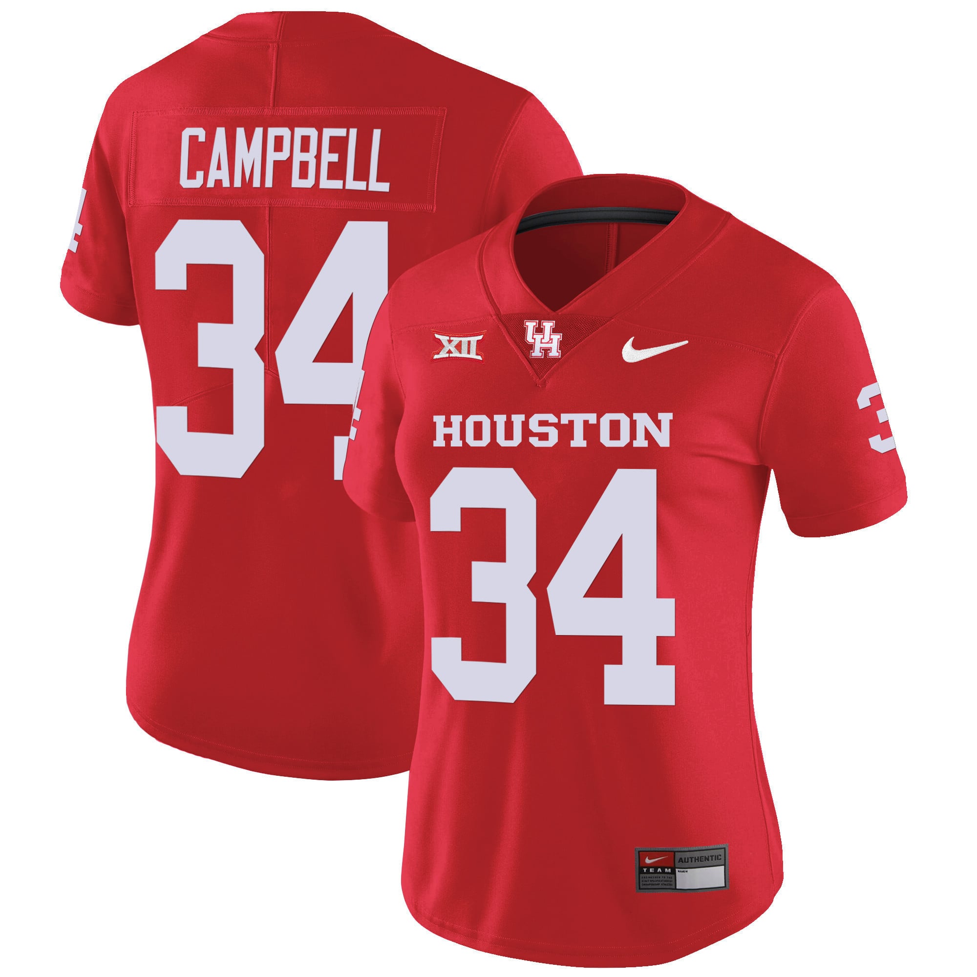 Women's Houston Cougars Oilers Inspired Vapor Jersey V4 - All Stitched