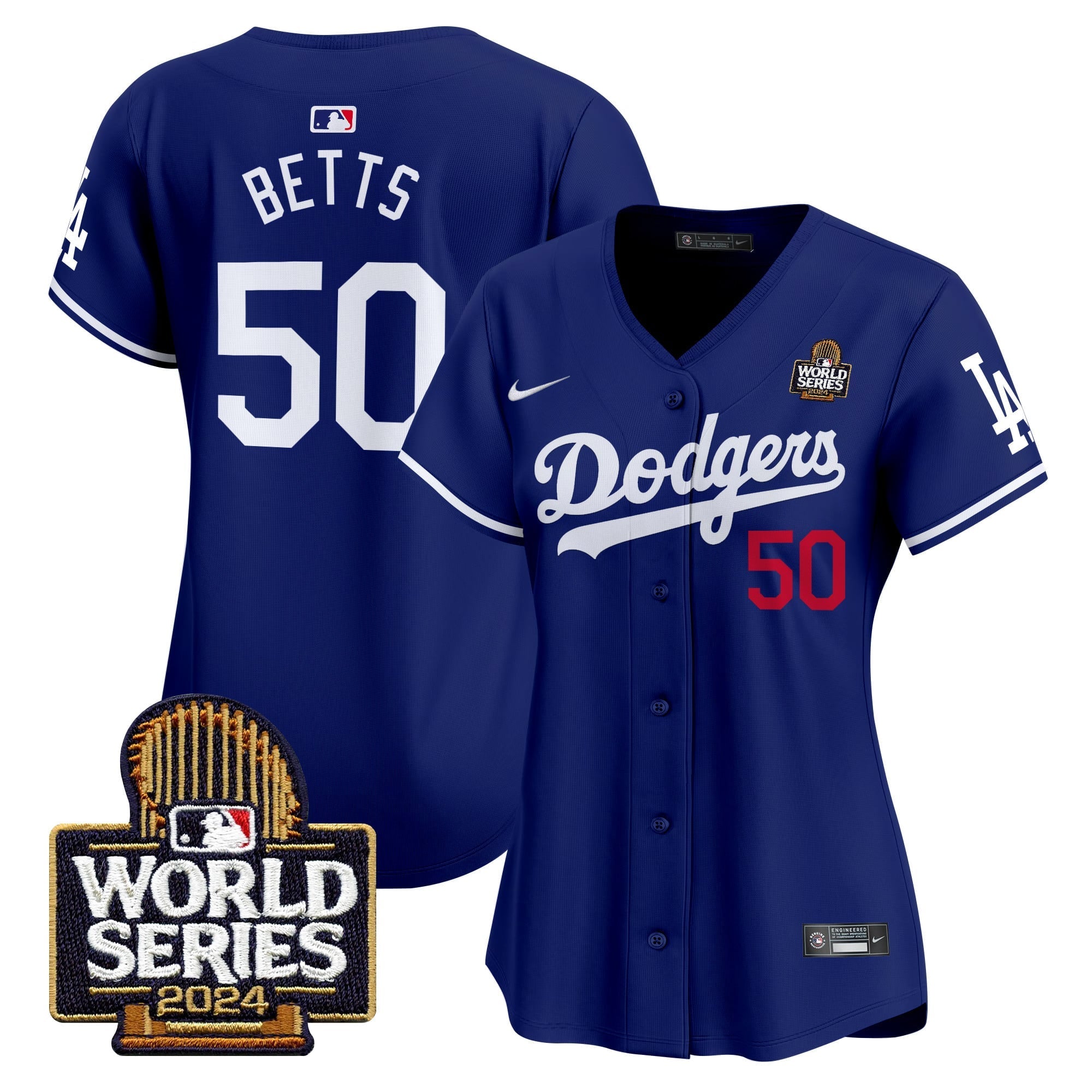 Women's Dodgers 2024 World Series Vapor Premier Limited Jersey V2 - All Stitched
