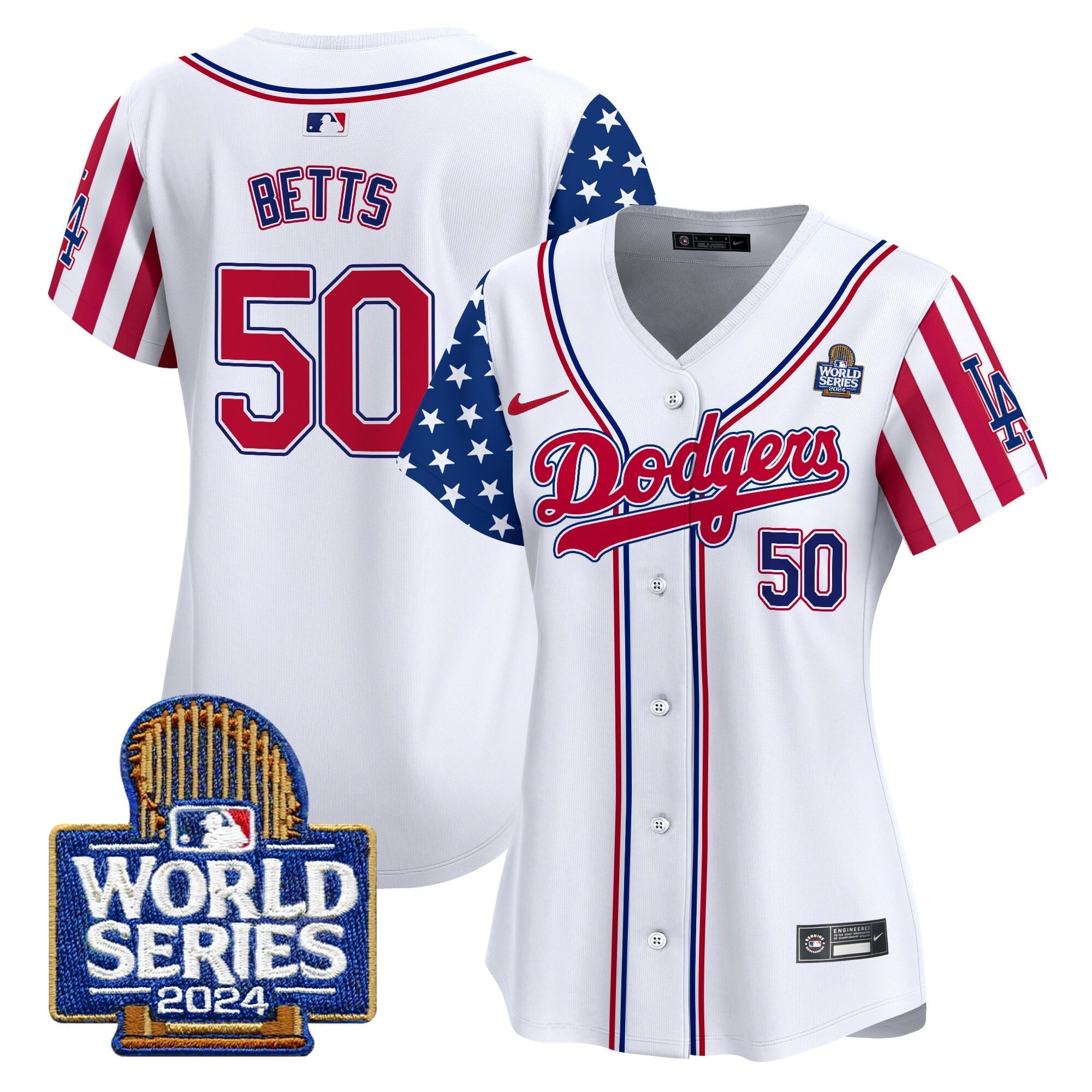 Women's Dodgers American Style 2024 World Series Vapor Premier Limited Jersey V2 - All Stitched