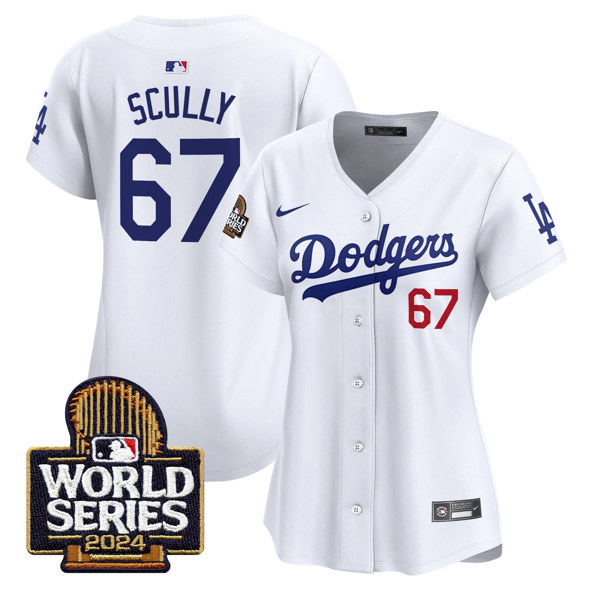 Women's Dodgers 2024 World Series Vapor Premier Limited Jersey - All Stitched