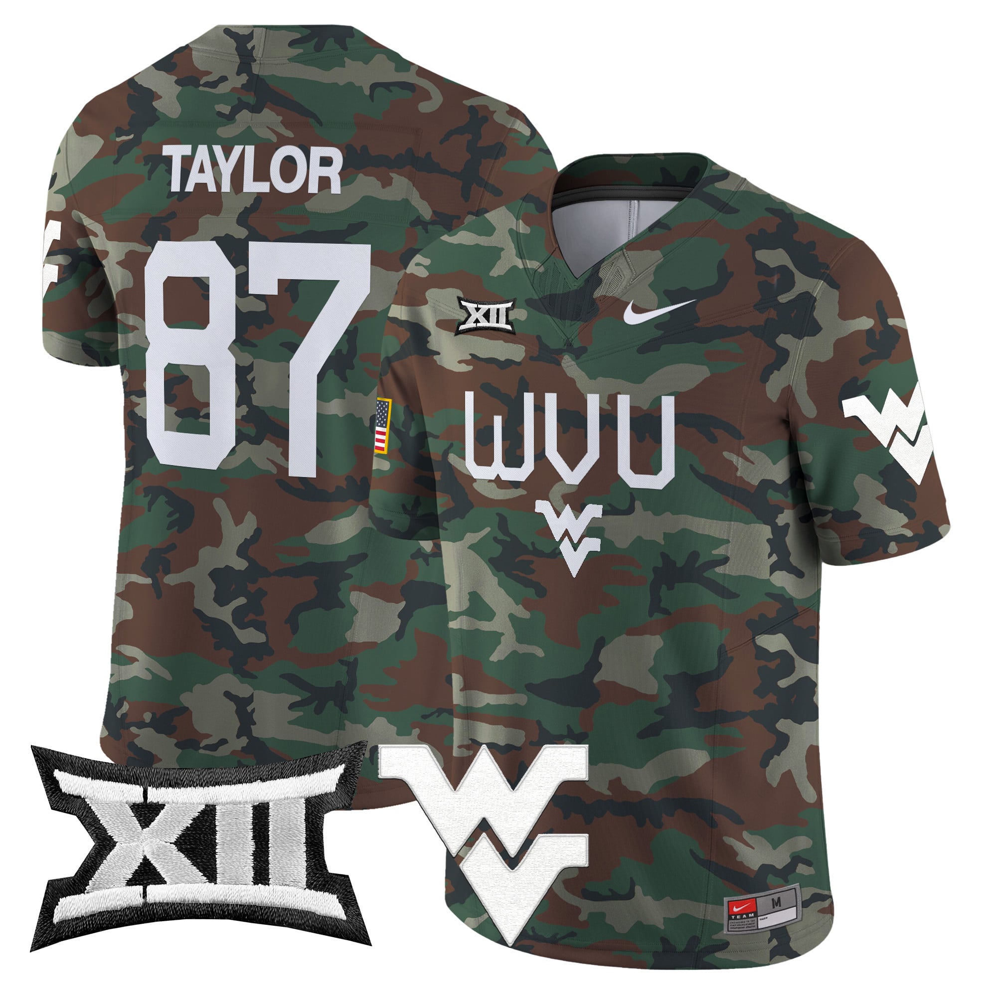 West Virginia Mountaineers 2024 Military Vapor Limited Jersey - All Stitched
