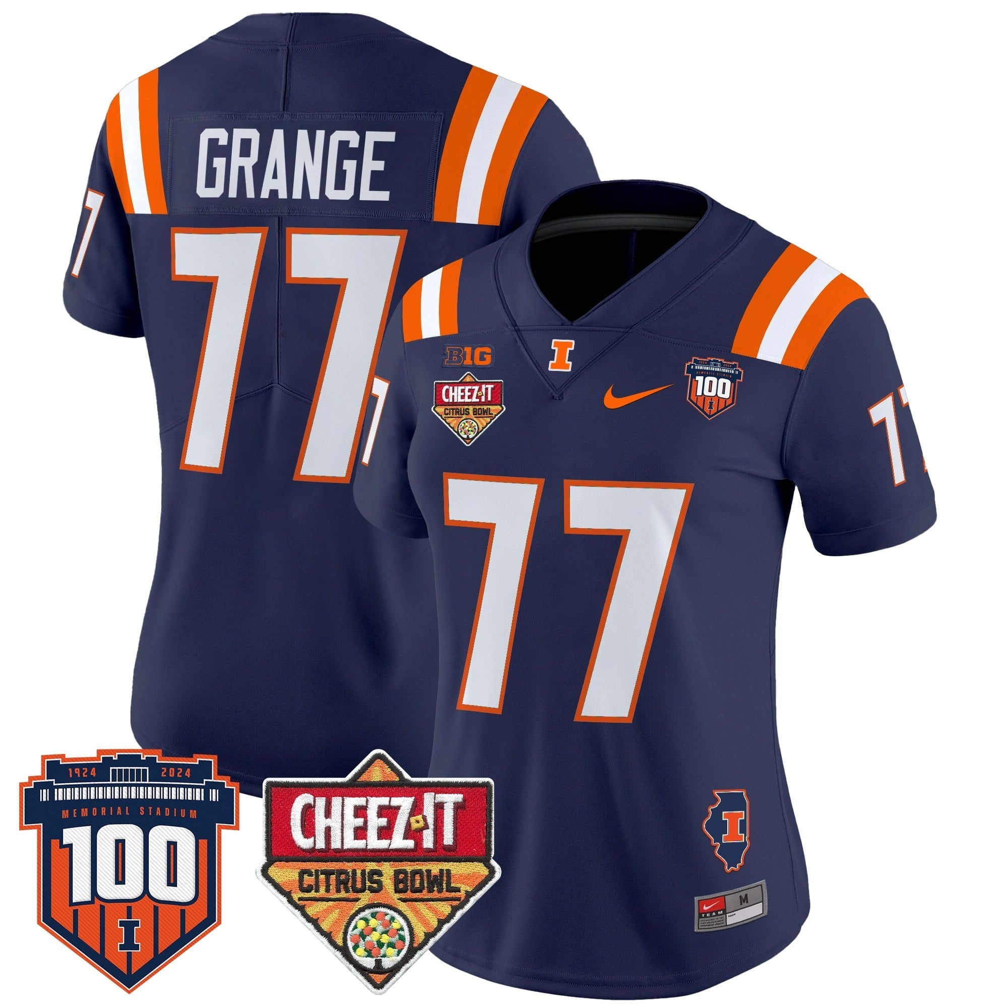 Women's Illinois Fighting Illini 2025 Cheez-It Citrus Bowl Patch Vapor Limited Jersey - All Stitched