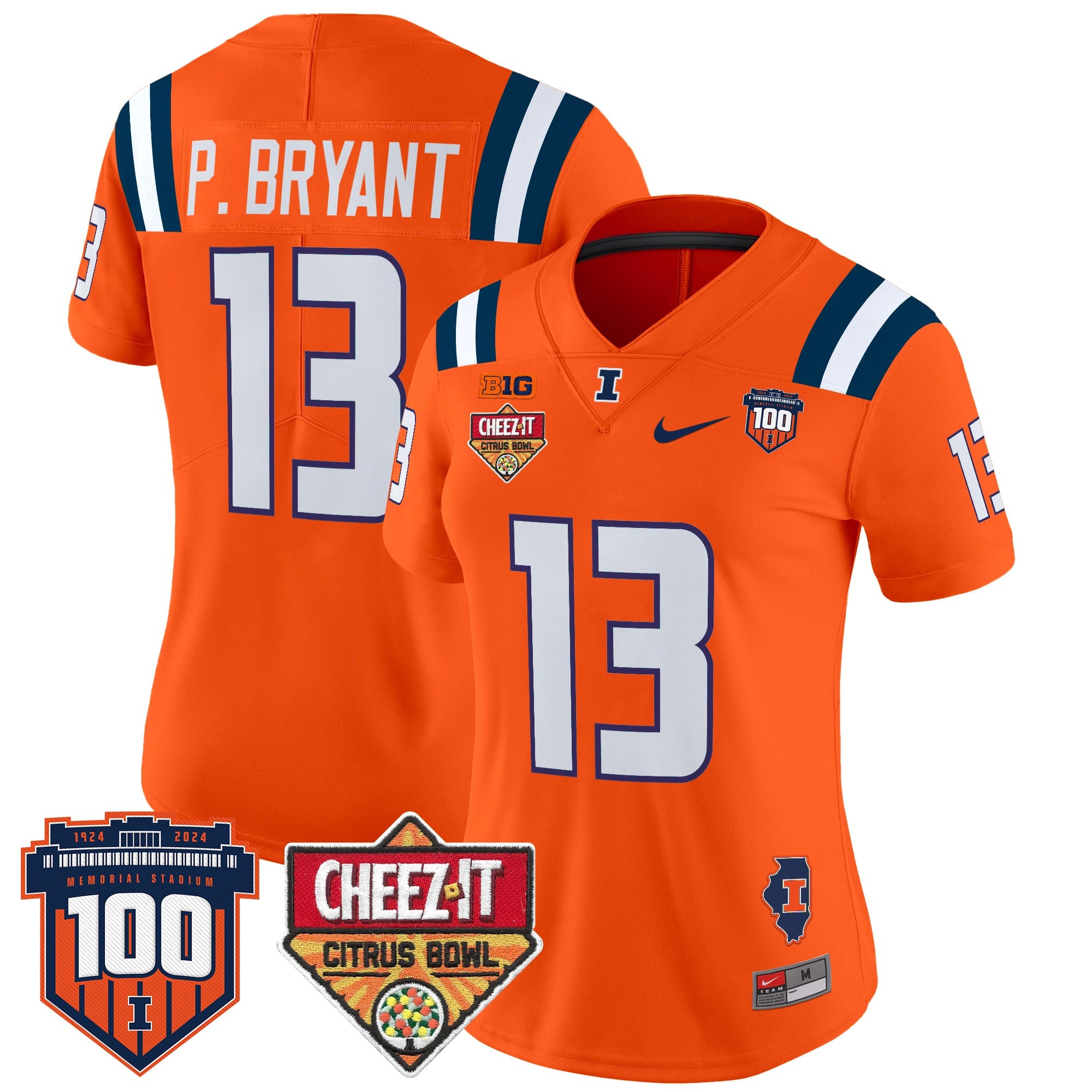 Women's Illinois Fighting Illini 2025 Cheez-It Citrus Bowl Patch Vapor Limited Jersey - All Stitched