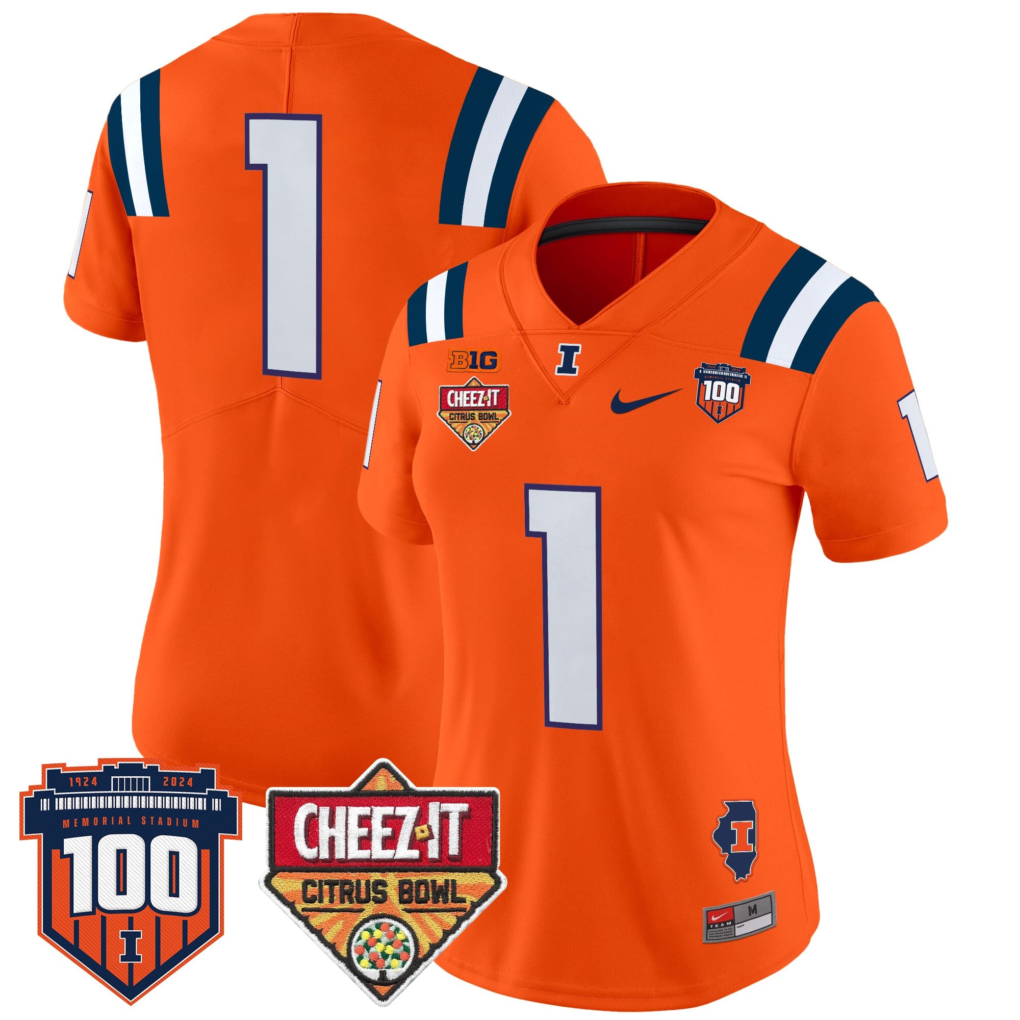 Women's Illinois Fighting Illini 2025 Cheez-It Citrus Bowl Patch Vapor Limited Jersey - All Stitched