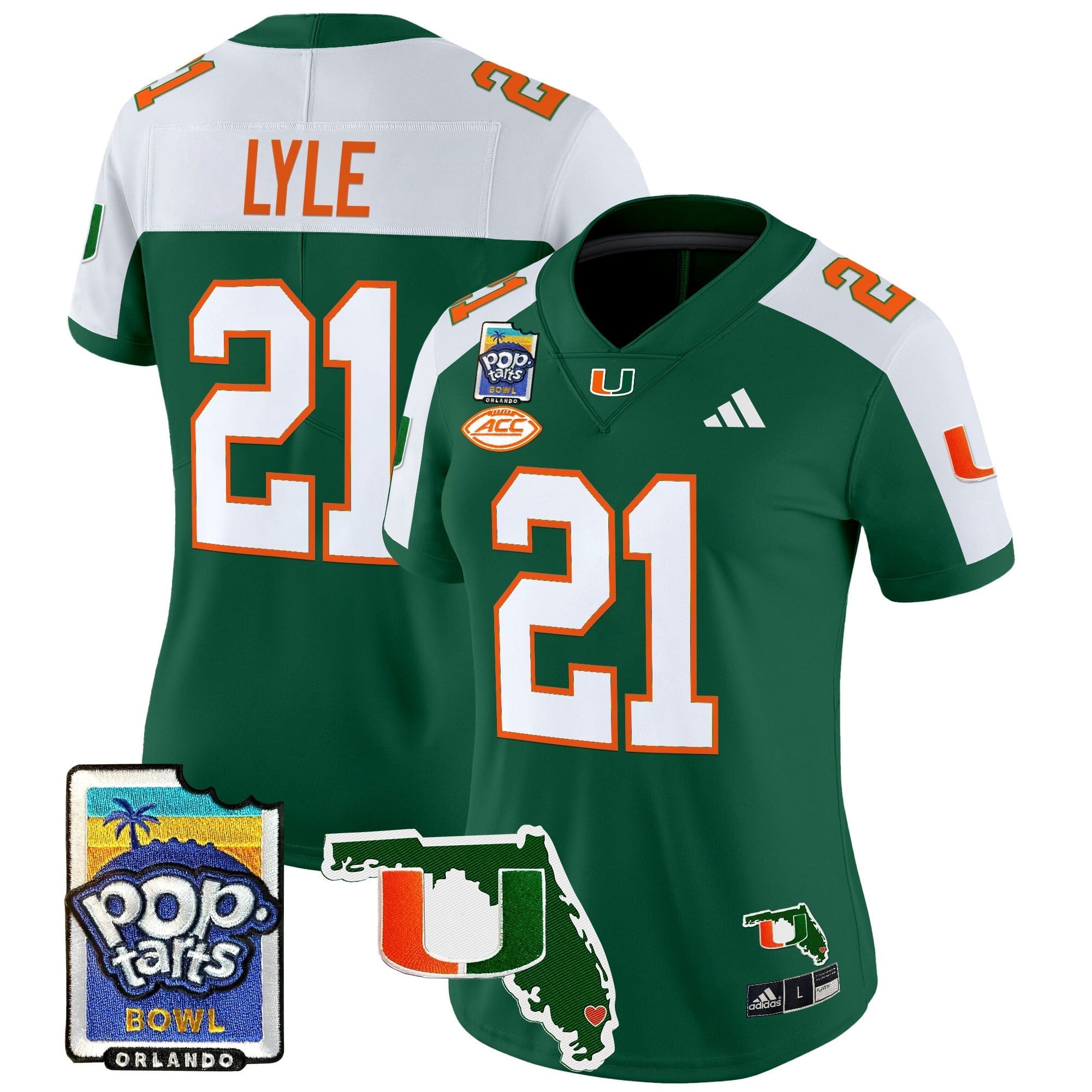 Women's Miami Hurricanes 2025 PopTarts Bowl Patch Vapor Limited Jersey - All Stitched