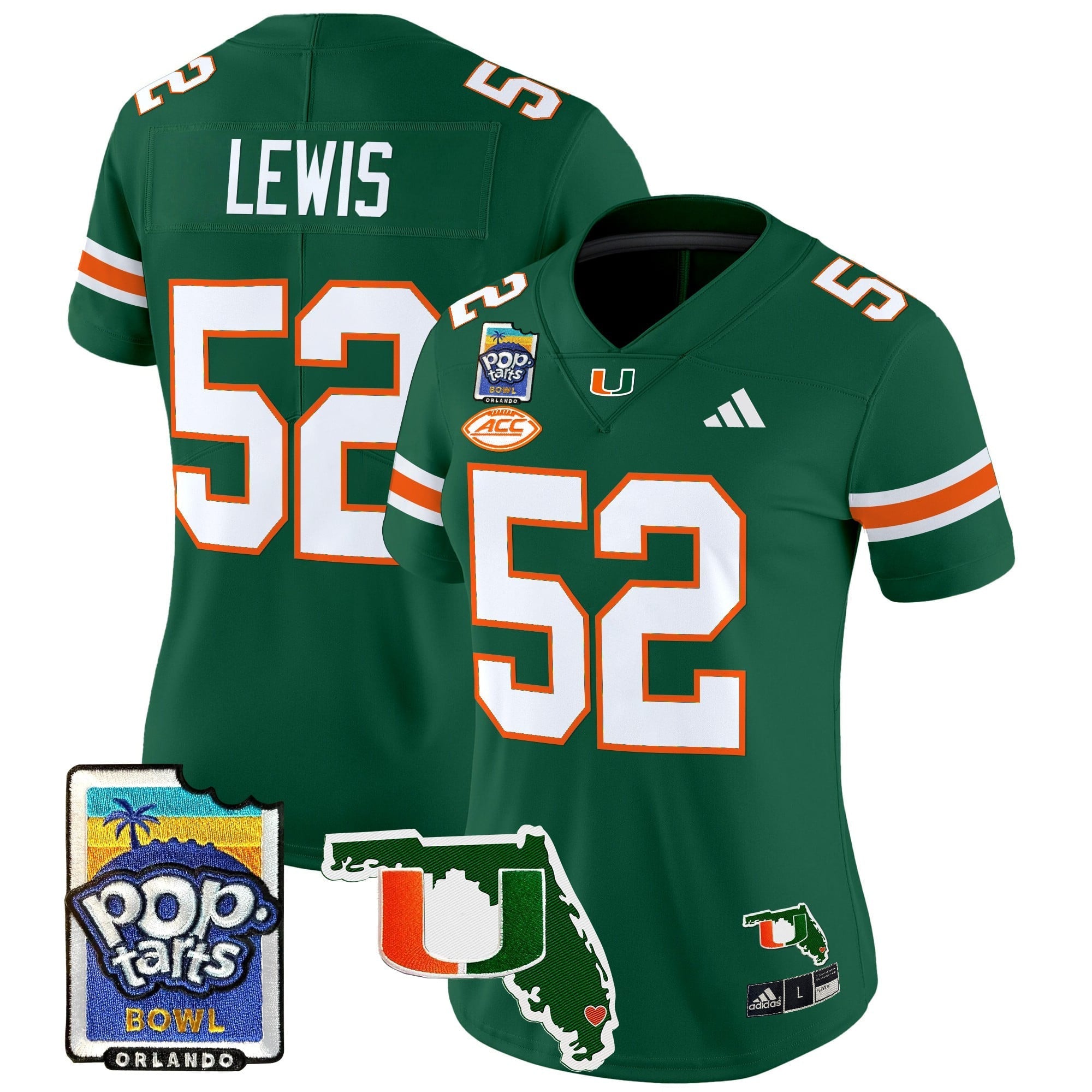 Women's Miami Hurricanes 2025 PopTarts Bowl Patch Vapor Limited Jersey - All Stitched