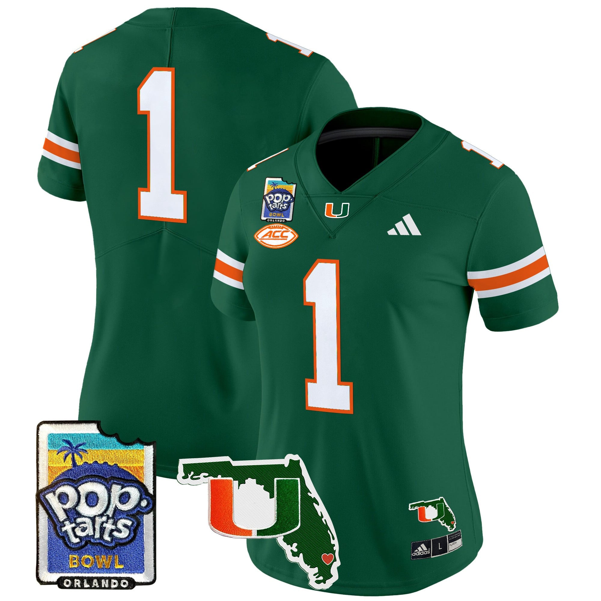 Women's Miami Hurricanes 2025 PopTarts Bowl Patch Vapor Limited Jersey - All Stitched