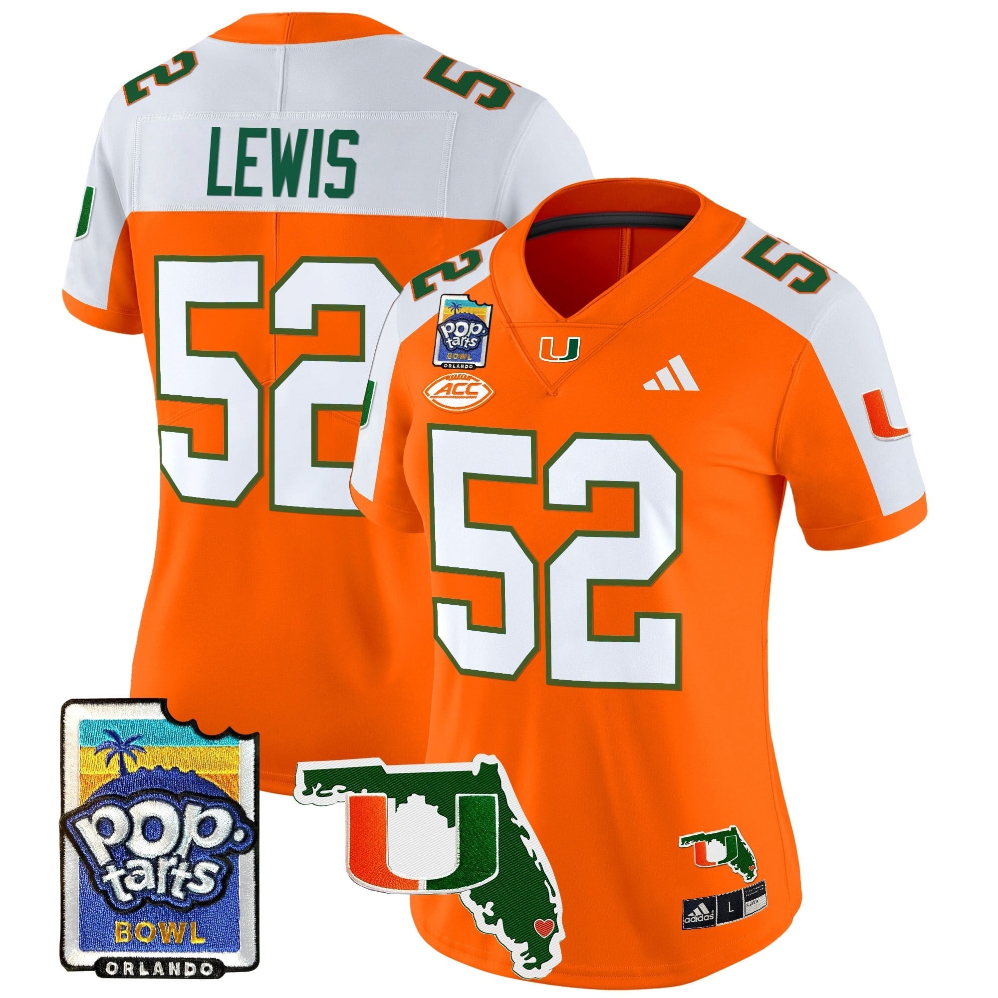 Women's Miami Hurricanes 2025 PopTarts Bowl Patch Vapor Limited Jersey - All Stitched