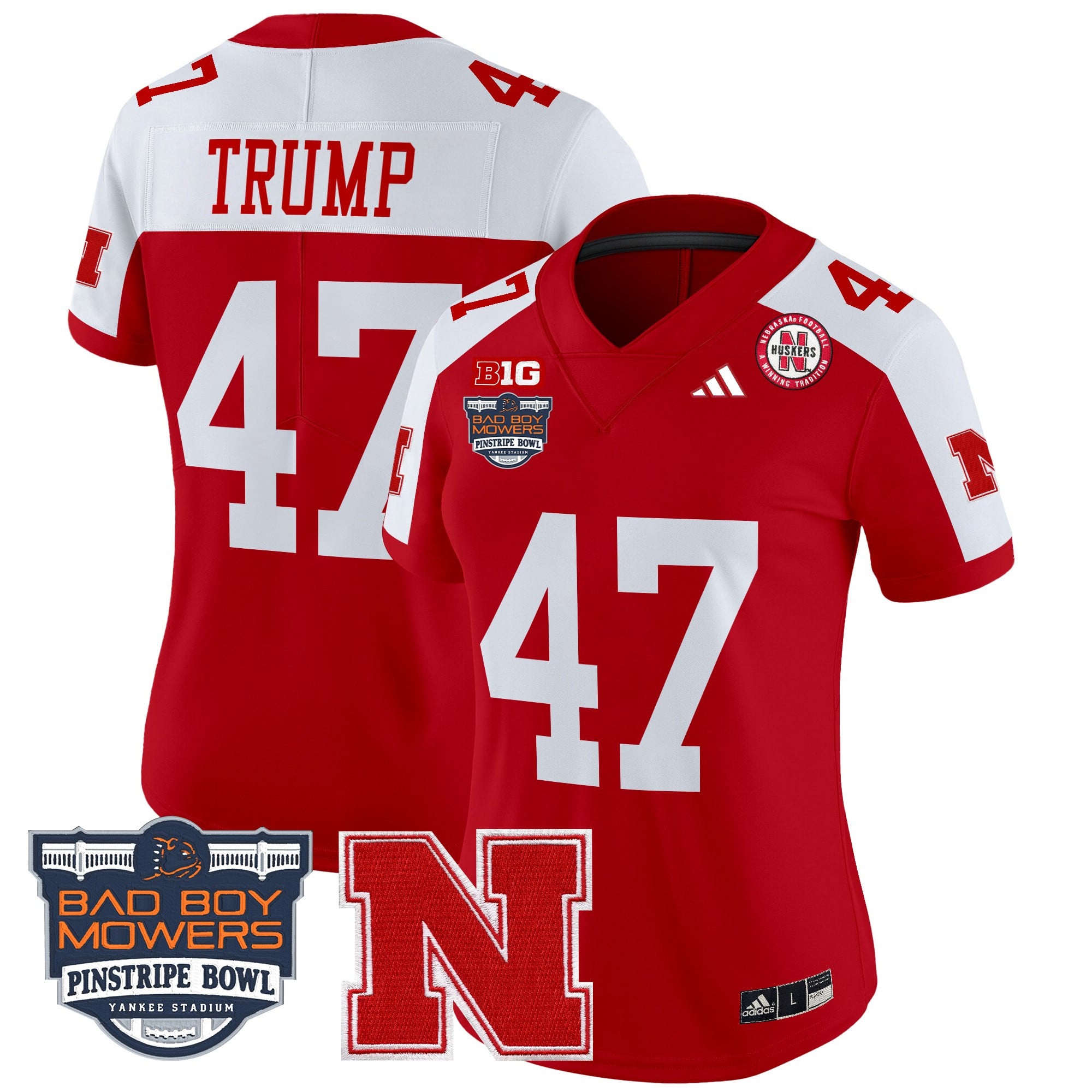 Women's Nebraska Cornhuskers 2025 Pinstripe Bowl Patch Vapor Limited Jersey - All Stitched