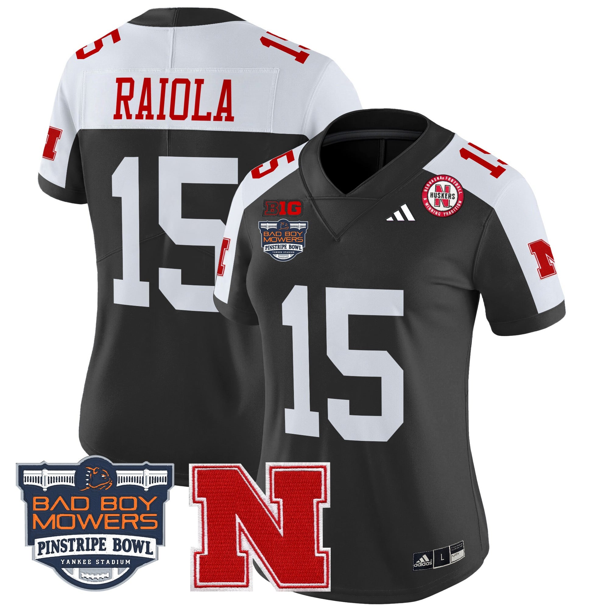 Women's Nebraska Cornhuskers 2025 Pinstripe Bowl Patch Vapor Limited Jersey - All Stitched