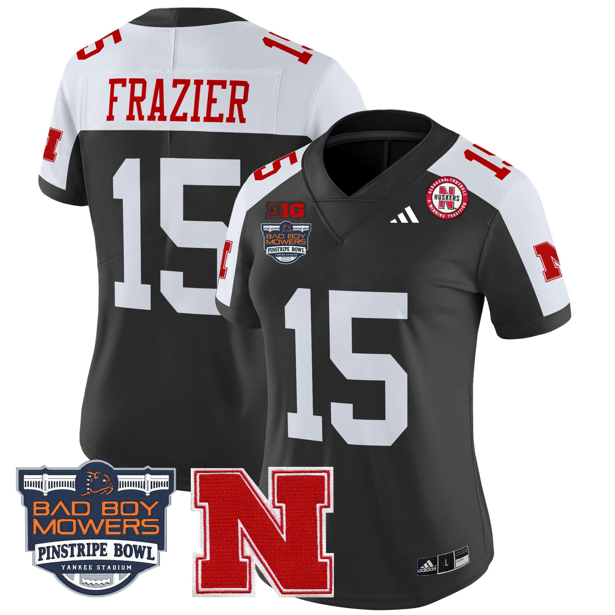 Women's Nebraska Cornhuskers 2025 Pinstripe Bowl Patch Vapor Limited Jersey - All Stitched