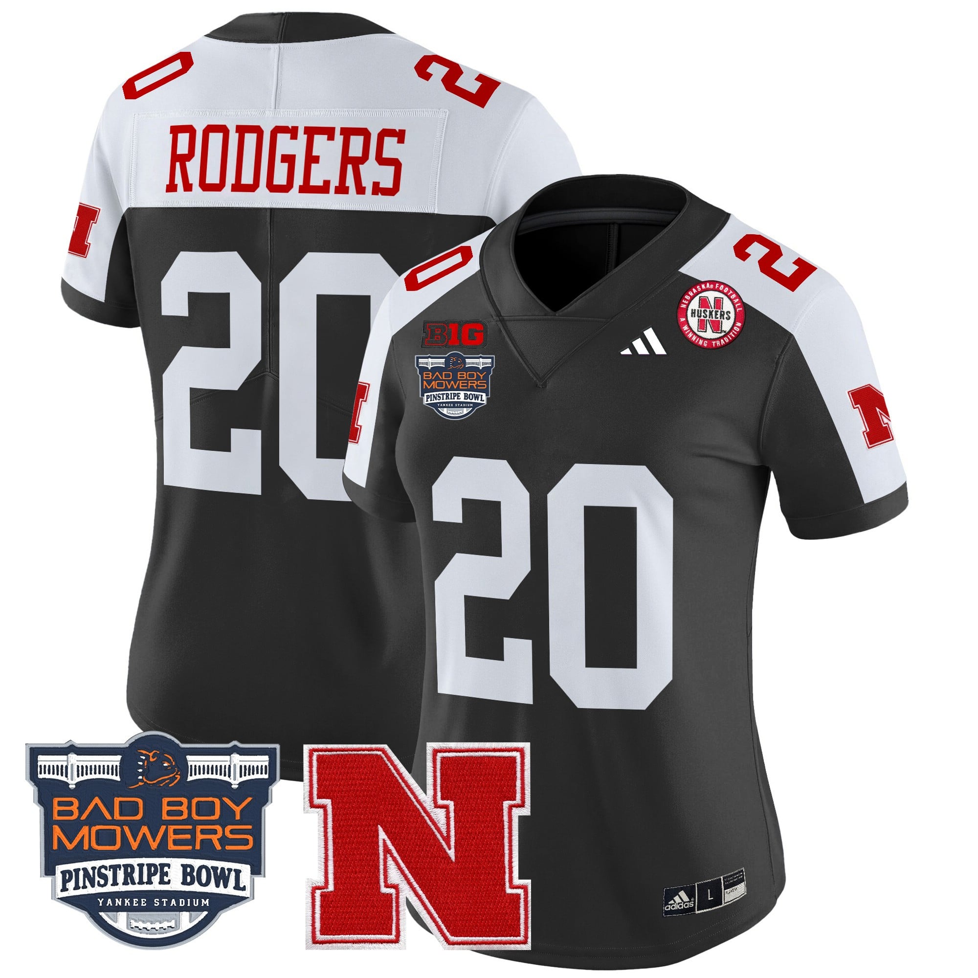 Women's Nebraska Cornhuskers 2025 Pinstripe Bowl Patch Vapor Limited Jersey - All Stitched