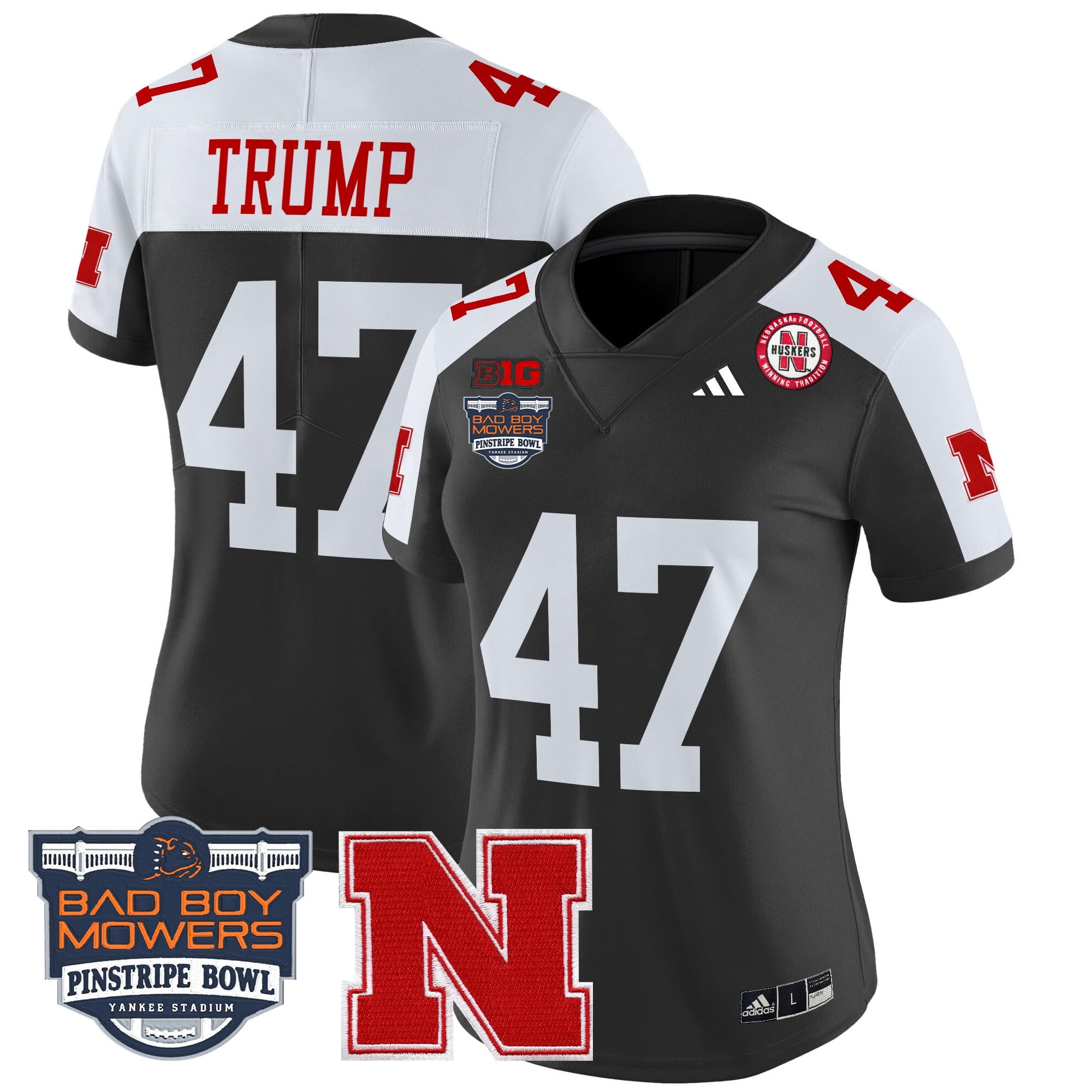Women's Nebraska Cornhuskers 2025 Pinstripe Bowl Patch Vapor Limited Jersey - All Stitched