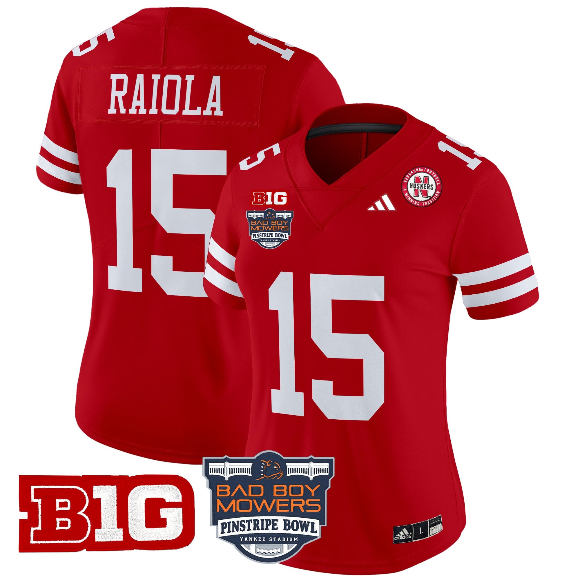 Women's Nebraska Cornhuskers 2025 Pinstripe Bowl Patch Vapor Limited Jersey - All Stitched