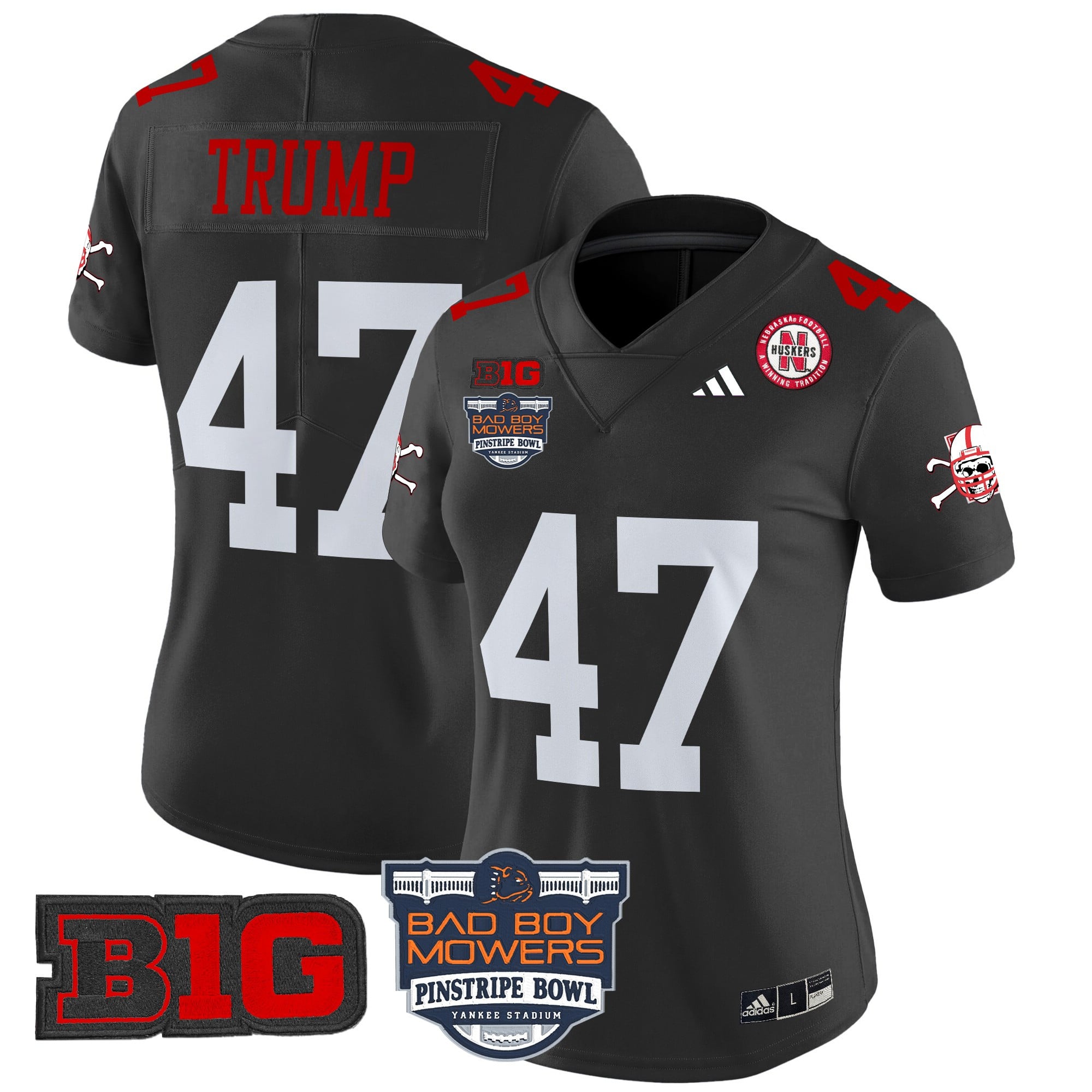 Women's Nebraska Cornhuskers 2025 Pinstripe Bowl Patch Vapor Limited Jersey - All Stitched
